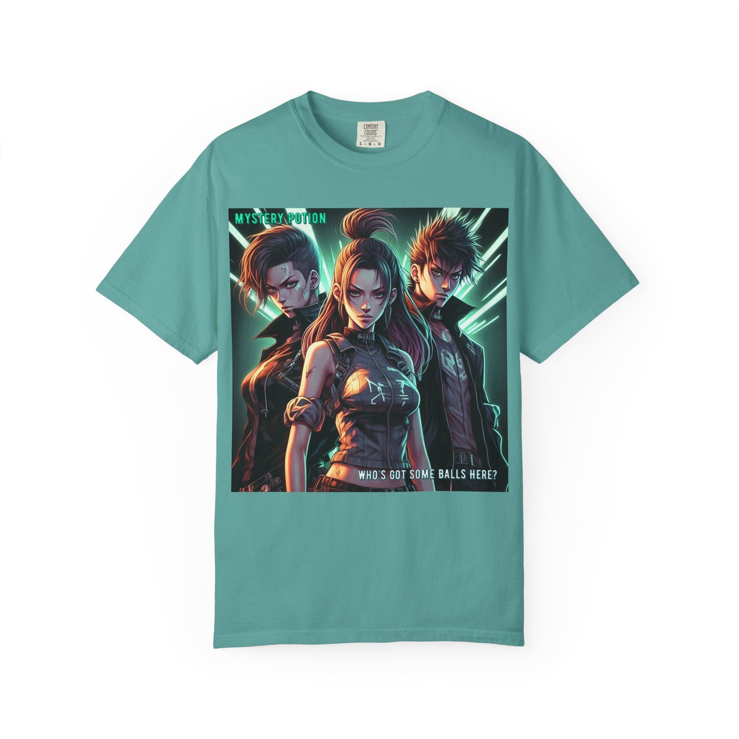 'Who's Got Some Balls Here?' by Mystery Potion, Unisex Graphic Tee, Trendy Gamer T-shirt, Anime Inspired Shirt, Gift for Him/Her, Casual Fashion