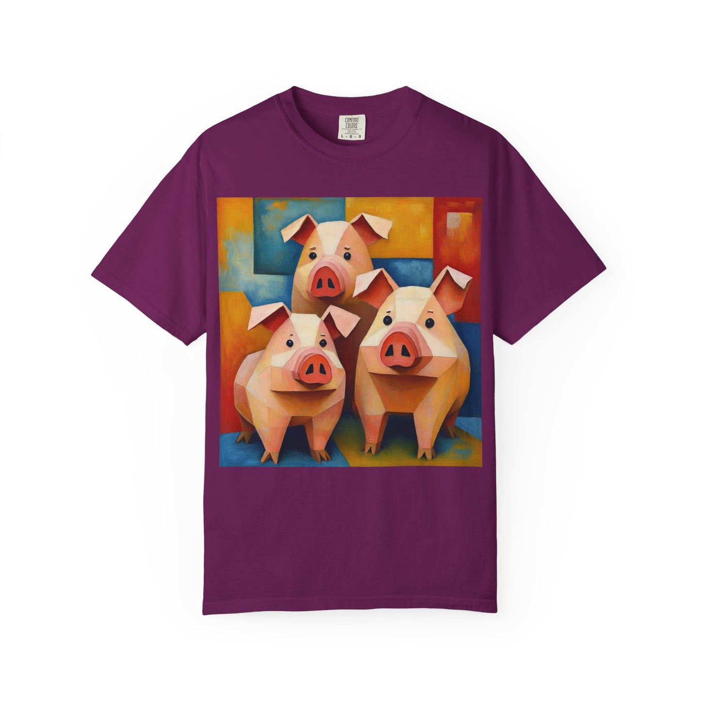 Pig Art T-Shirt, Funny Farm Tee, Animal Lover Gift, Unisex Graphic Tee, Cute Farmhouse Style, Casual Everyday Wear