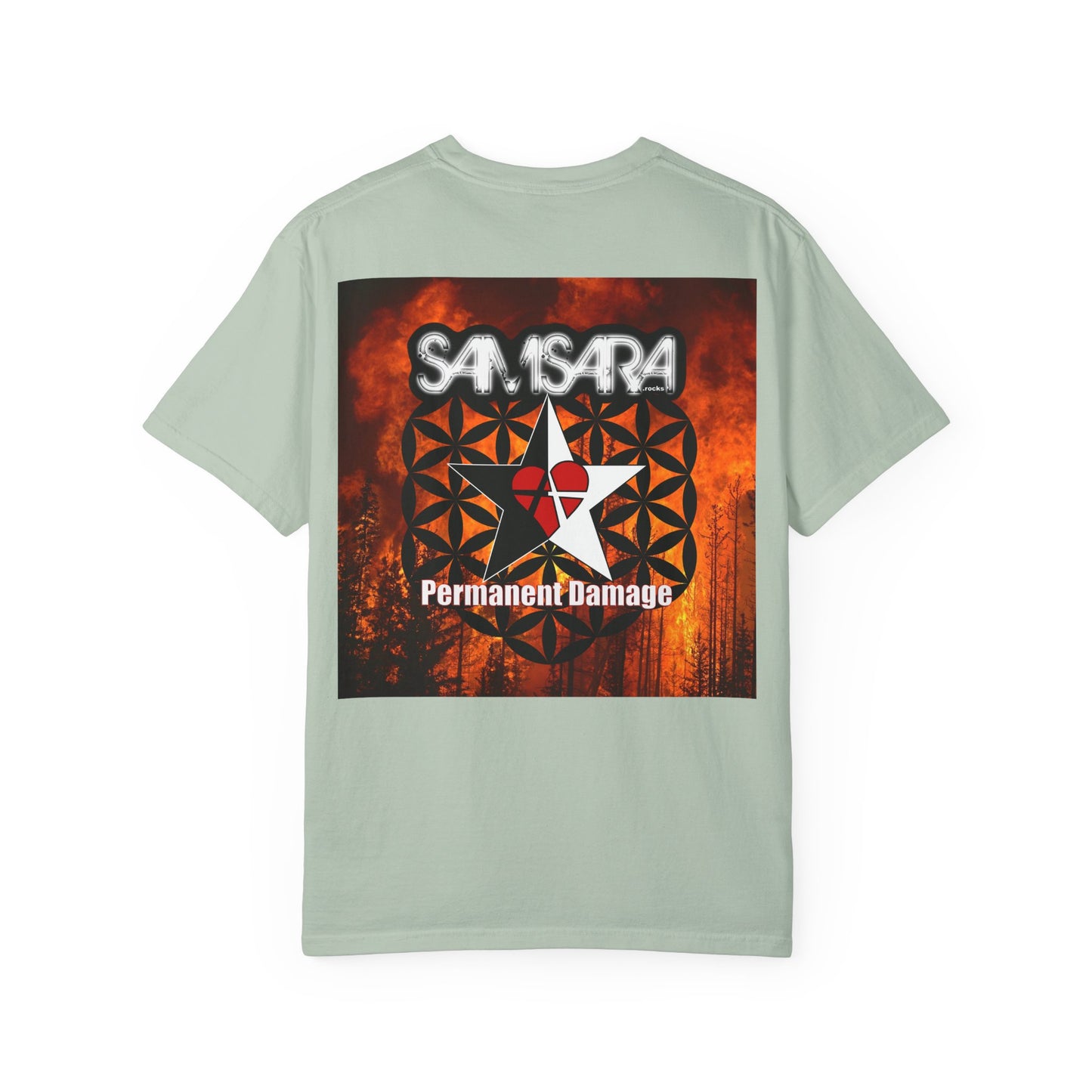 Samsara Heart Permanent Damage Unisex T-Shirt, Trendy Graphic Tee, Streetwear Style, Casual Apparel, Perfect for Music Festivals, Unique Gift Idea