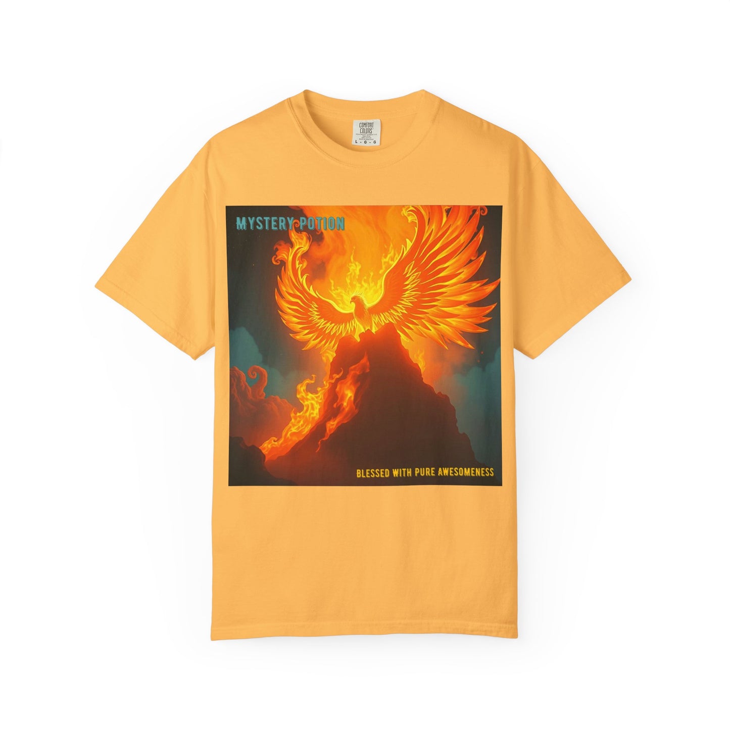 'Blessed With Pure Awesomeness' Mystery Phoenix Graphic Unisex T-shirt, Cool Casual Wear, Unique Gift for Nature Lovers, Birthday, Summer Event, Spiritual Design