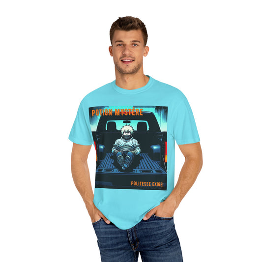 'Politesse Exige' par Potion Mystère, Retro Graphic T-Shirt for Anime Lovers, Casual Wear, Unique Gift, Streetwear, Unisex Tee, Hands and Fee Tied