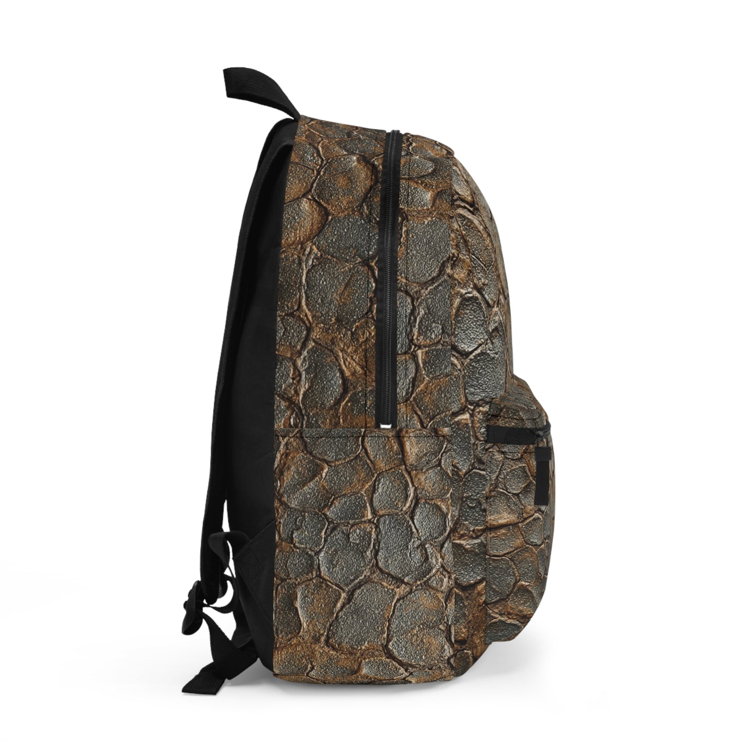 T-Rex Leather Natural Stone Looking Pattern Backpack - Trendy Travel Pack for Students, Hiking, Outdoors, Eco-Friendly Gift