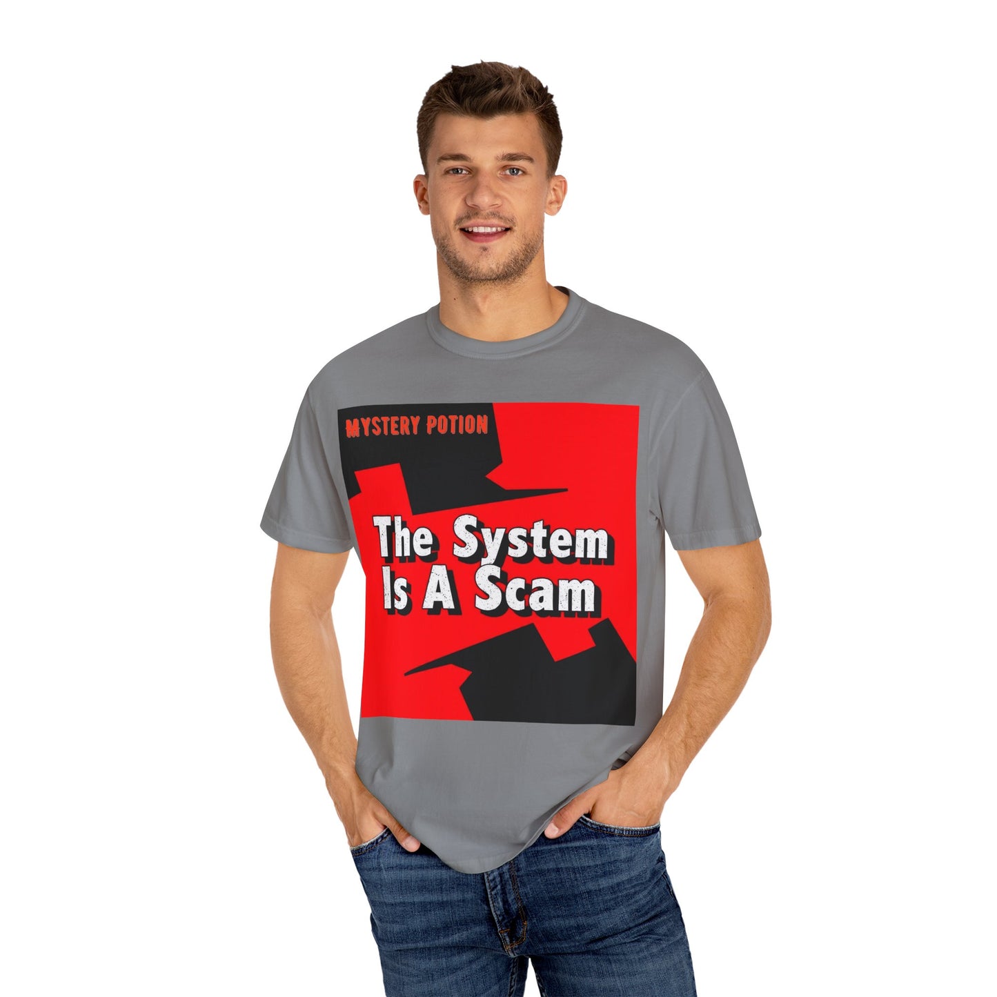 'The System Is A Scam' by Mystery Potion Unisex T-shirt, Casual Wear, Statement Tee, Gift for Activists, Trendy Apparel
