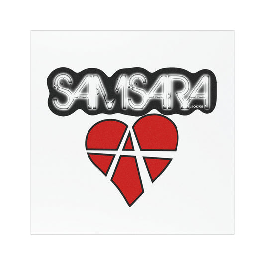 'Samsara Rocks Anarchy Heart Logo' Car Magnets, Auto Decor, Unique Gifts, Retro Style Magnets, Car Accessories, Love Symbols, Perfect for Road Trips