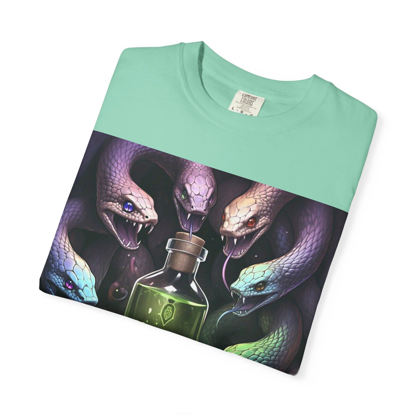 'Poking Sticks At Snakes' by Mystery Potion, Unisex T-shirt | Snakes Design | Perfect for Halloween, Gifts, Cozy Wear, Unique Apparel, Vintage Vibe