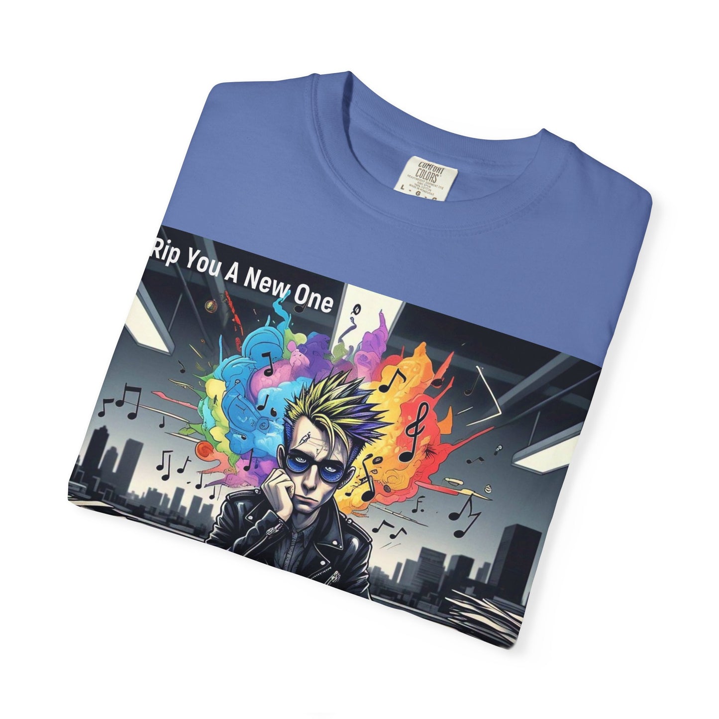 Colorful Creative T-Shirt - Rip You A New One Graphic Tee, Unisex Design for Artists, Music Lovers, Gift for Holidays, Casual Wear