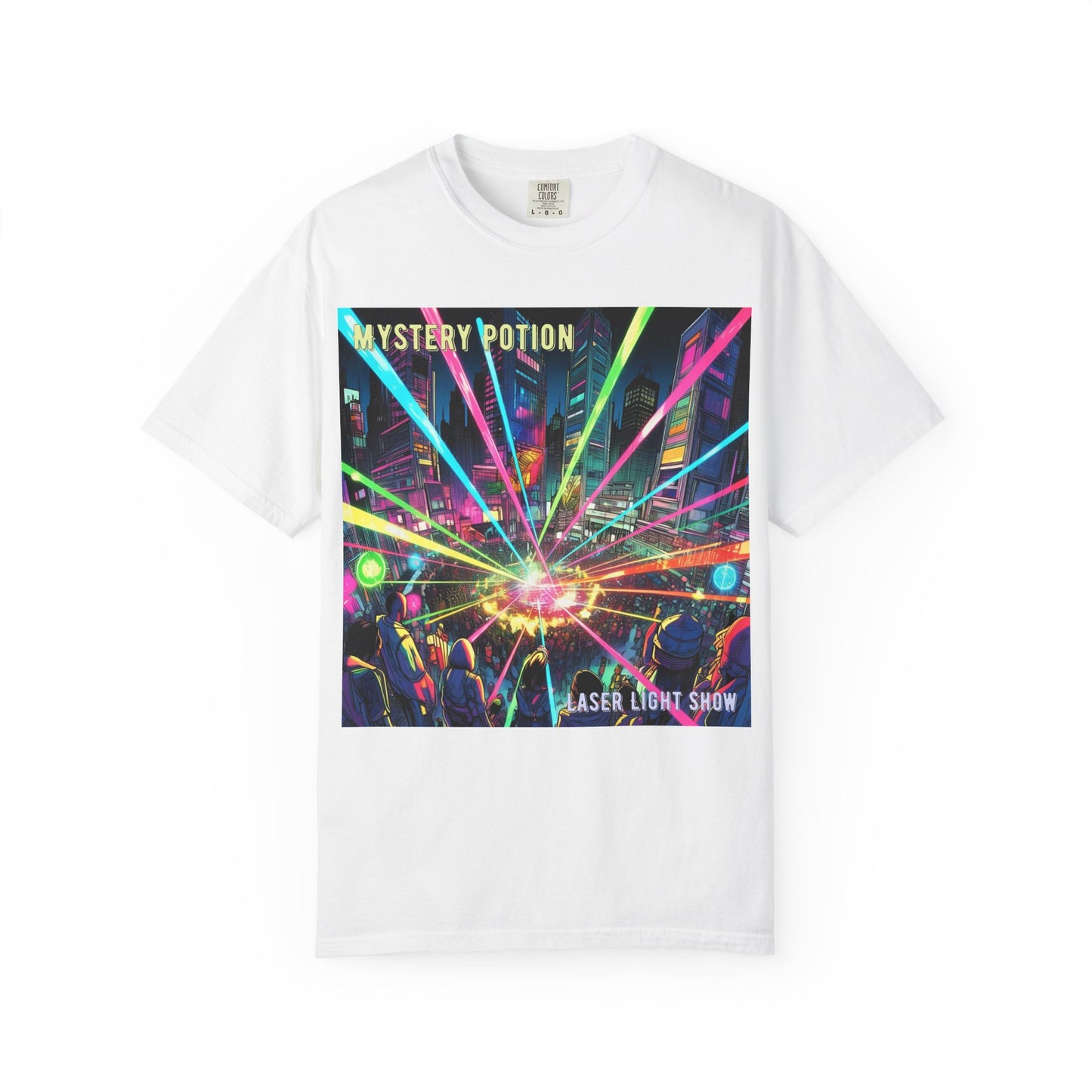 Mystery Potion Laser Light Show Tee, Unisex Graphic T-Shirt, Festival Wear, Concert Shirt, Party Outfit, Colorful Apparel