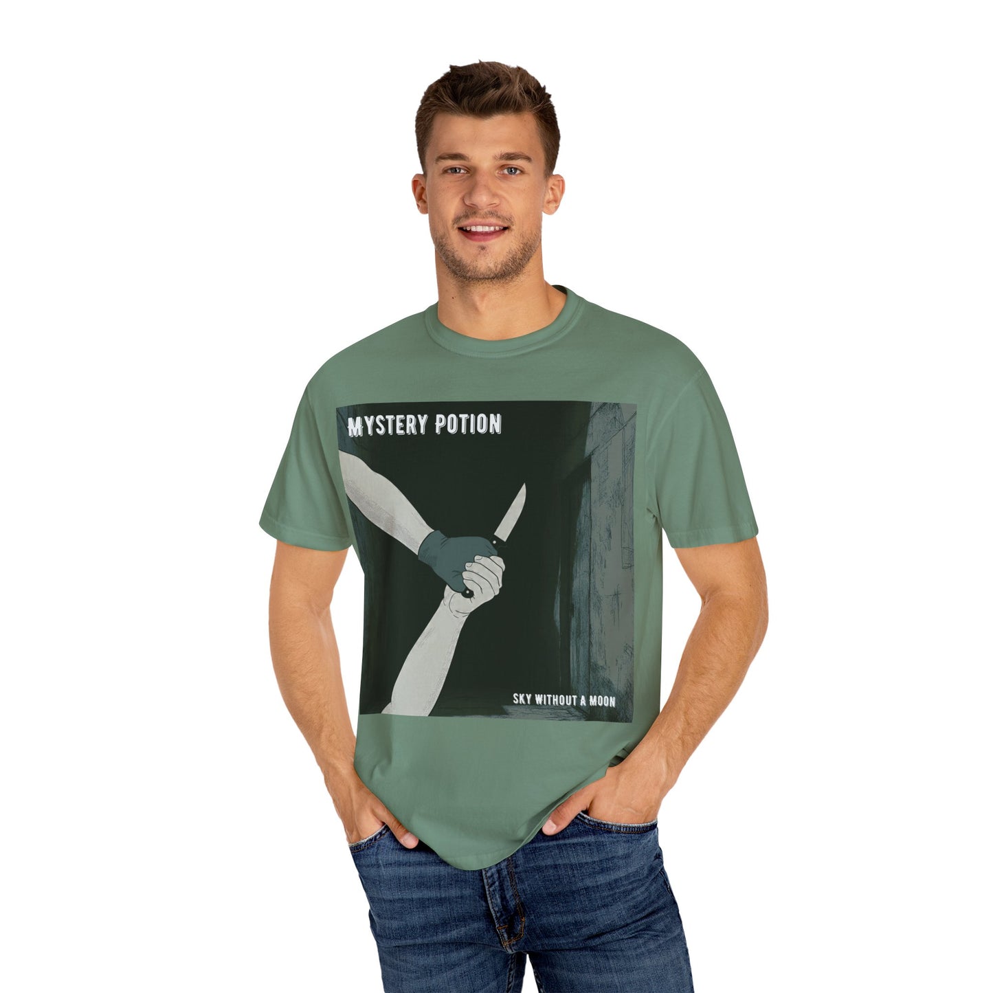 'Sky Without A Moon' by Mystery Potion Graphic Tee | Unisex Casual Wear, Artistic T-shirt, Unique Gift for Friends, Street Style Fashion, Gift for Occasions