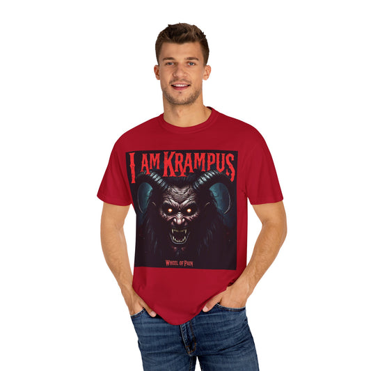 I Am Krampus Unisex Garment-Dyed T-Shirt | Spooky Graphic Tee for Christmas Horror Fans, Gifts, Party Wear, Festival Attire