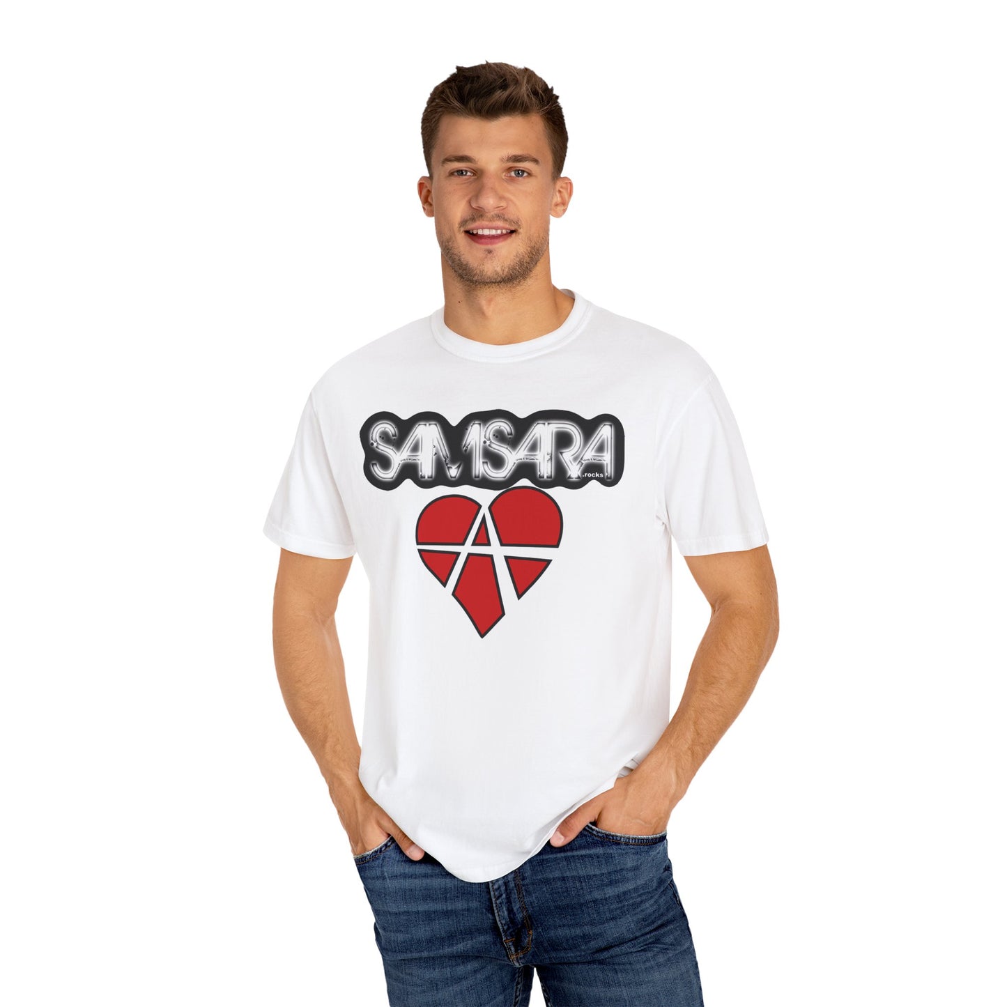 Samsara Heart Permanent Damage Unisex T-Shirt, Trendy Graphic Tee, Streetwear Style, Casual Apparel, Perfect for Music Festivals, Unique Gift Idea