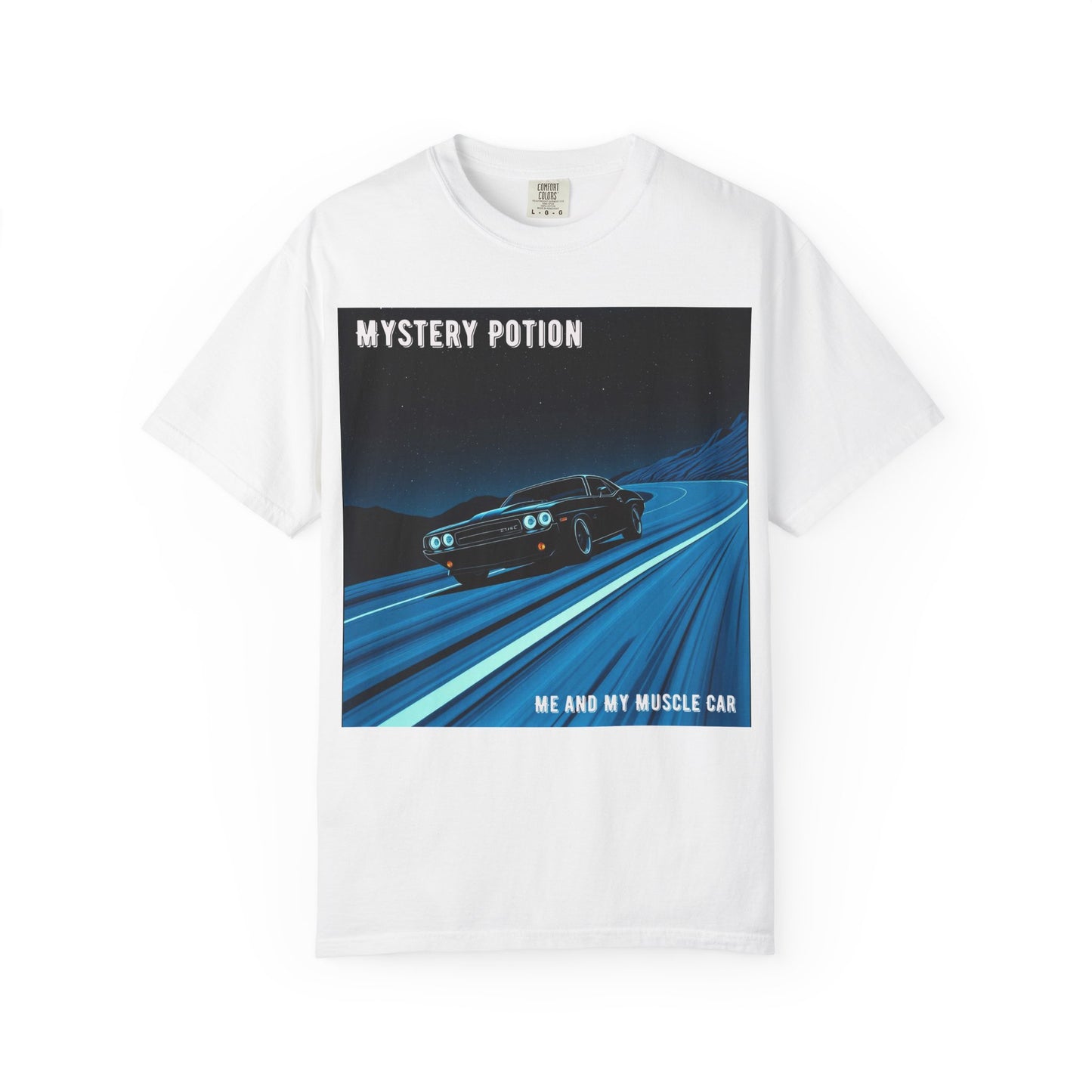 Mystery Potion Muscle Car T-Shirt | Unisex Garment-Dyed Tee, Vintage Car Lover Gift, Perfect for Car Shows, Birthday Gift, Casual Wear