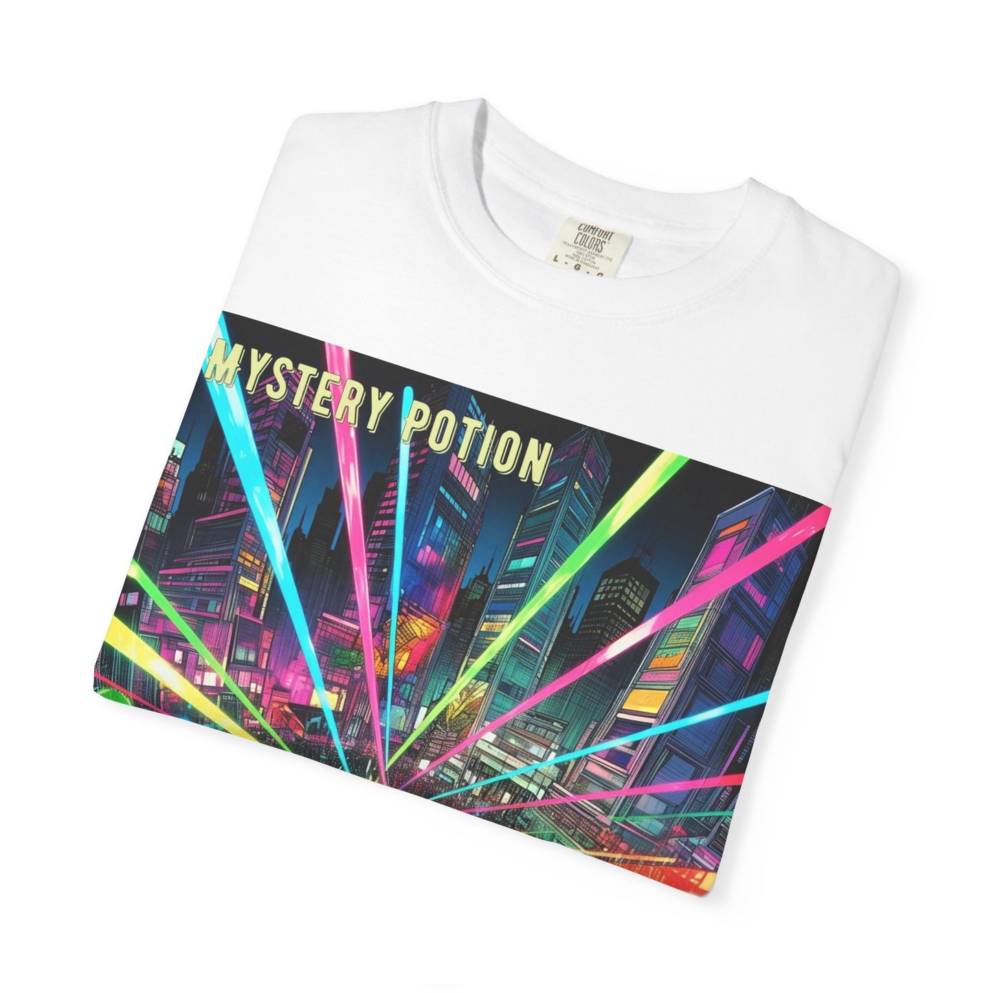 Mystery Potion Laser Light Show Tee, Unisex Graphic T-Shirt, Festival Wear, Concert Shirt, Party Outfit, Colorful Apparel