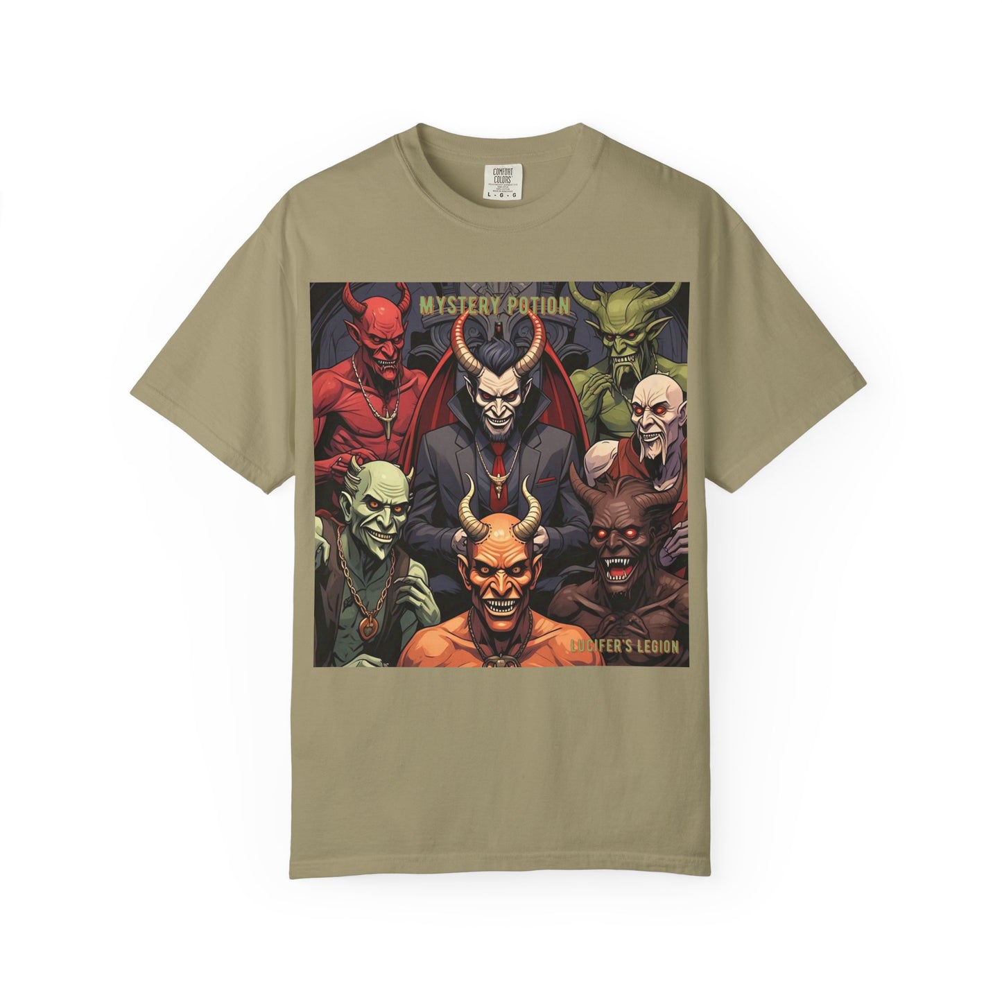 'Lucifer's Legion' by Mystery Potion, Unisex T-Shirt, Devil-Inspired Tee, Halloween Shirt, Comic Book Merch, Gift for Fans