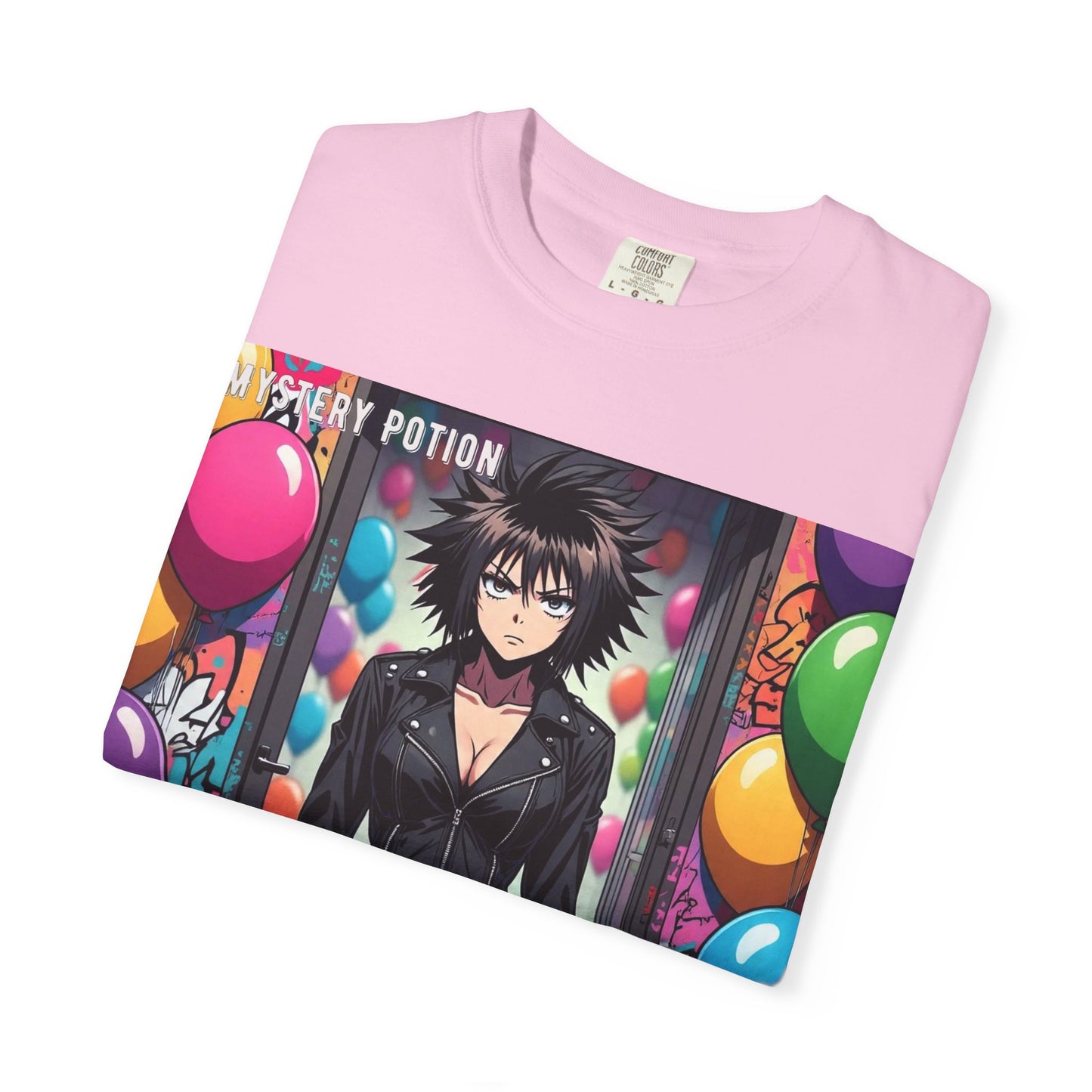 Mystery Potion's 'Dutch Oven', Whimsical Grabber Style Anime Graphic T-shirt featuring Bold Art, Anime Style Tee, Unisex Casual Wear, Gift for Friends, Trendy Statement Shirt
