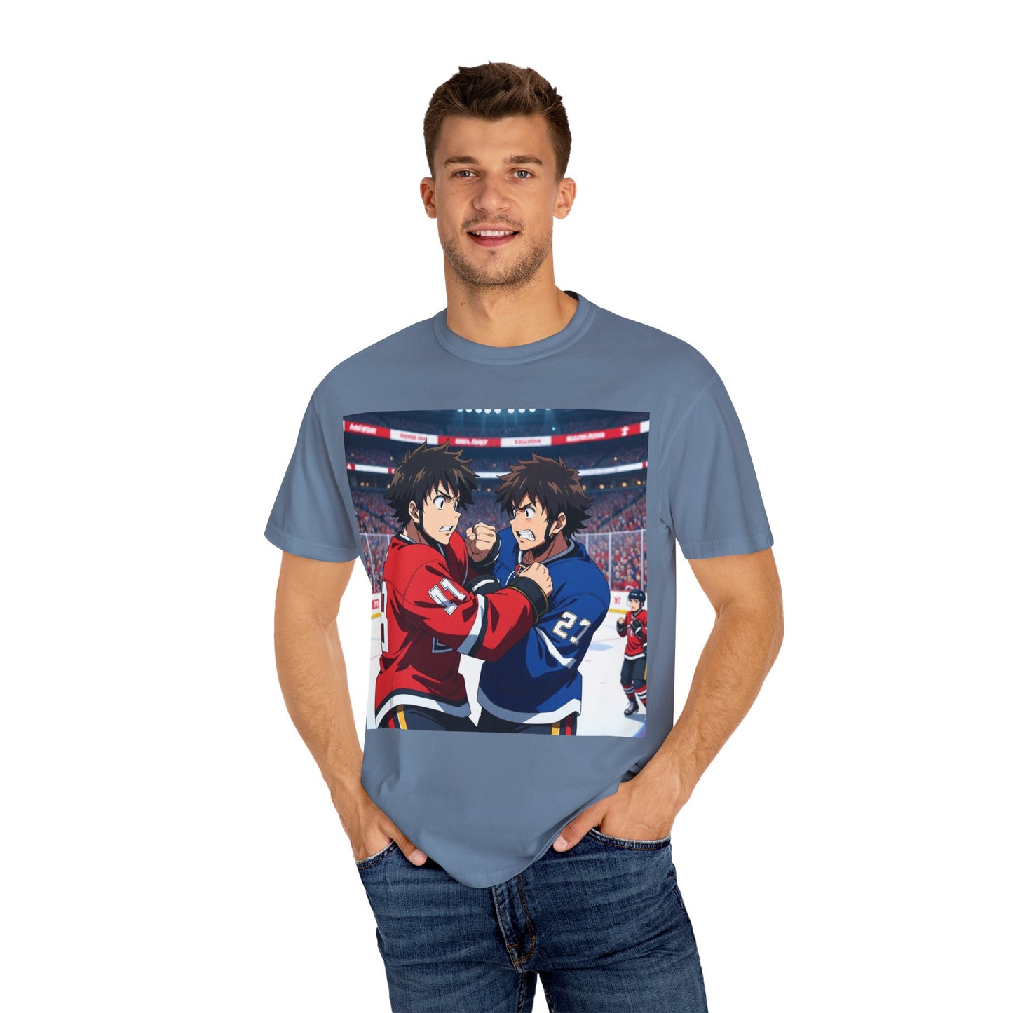 Hockey Fight T-Shirt | Unisex Vintage Graphic Tee | Perfect for Gamers | Gift for Fans | Casual Wear | Anime Rivalry Streetwear