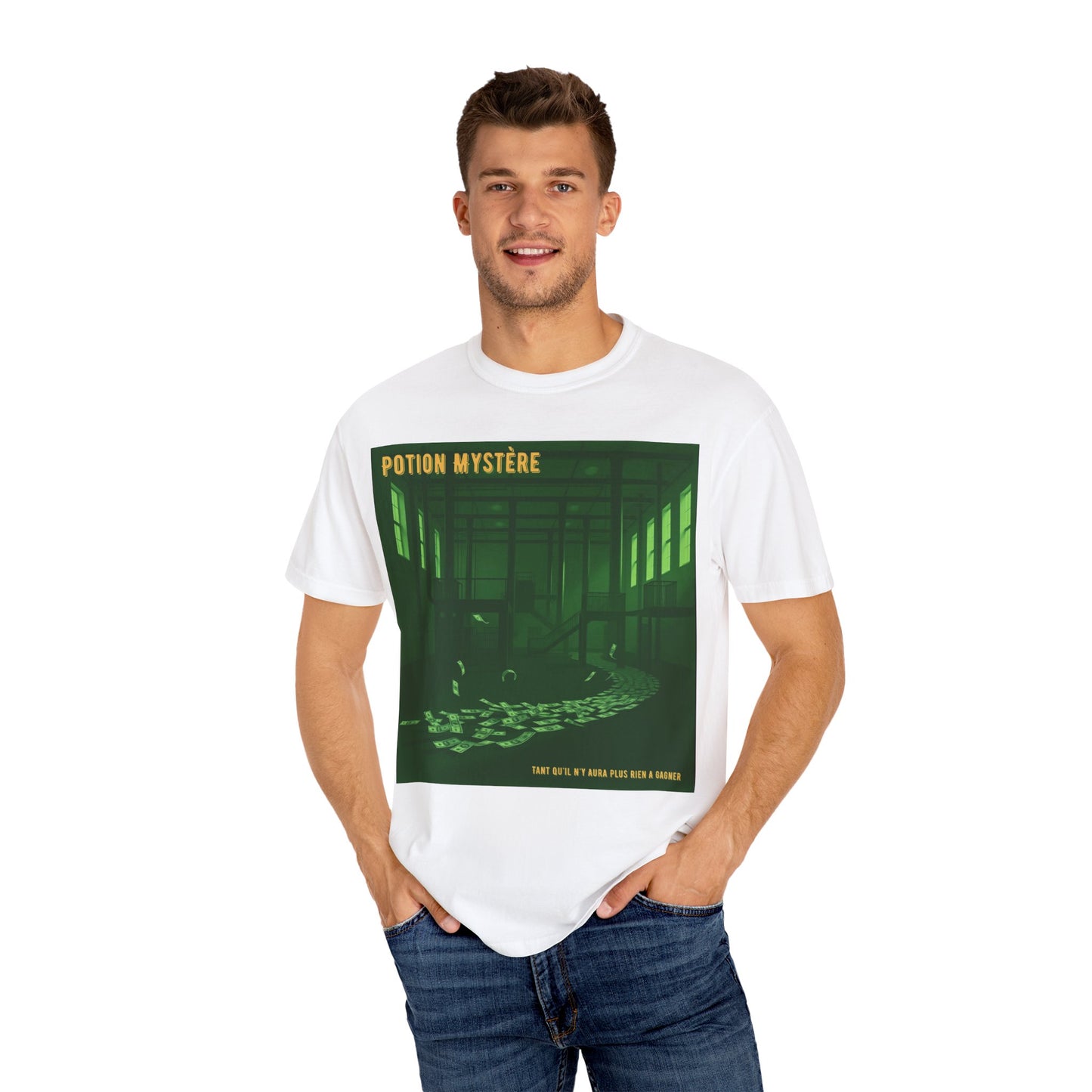 'Tant Qu'il N'Y Aura Plus Rien À Gagner' par Potion Mystère, Money Trail Unisex T-Shirt, Vintage Graphic Tee, Gift for Industrial Music Lovers, Casual Wear, Unique Graphic Shirt