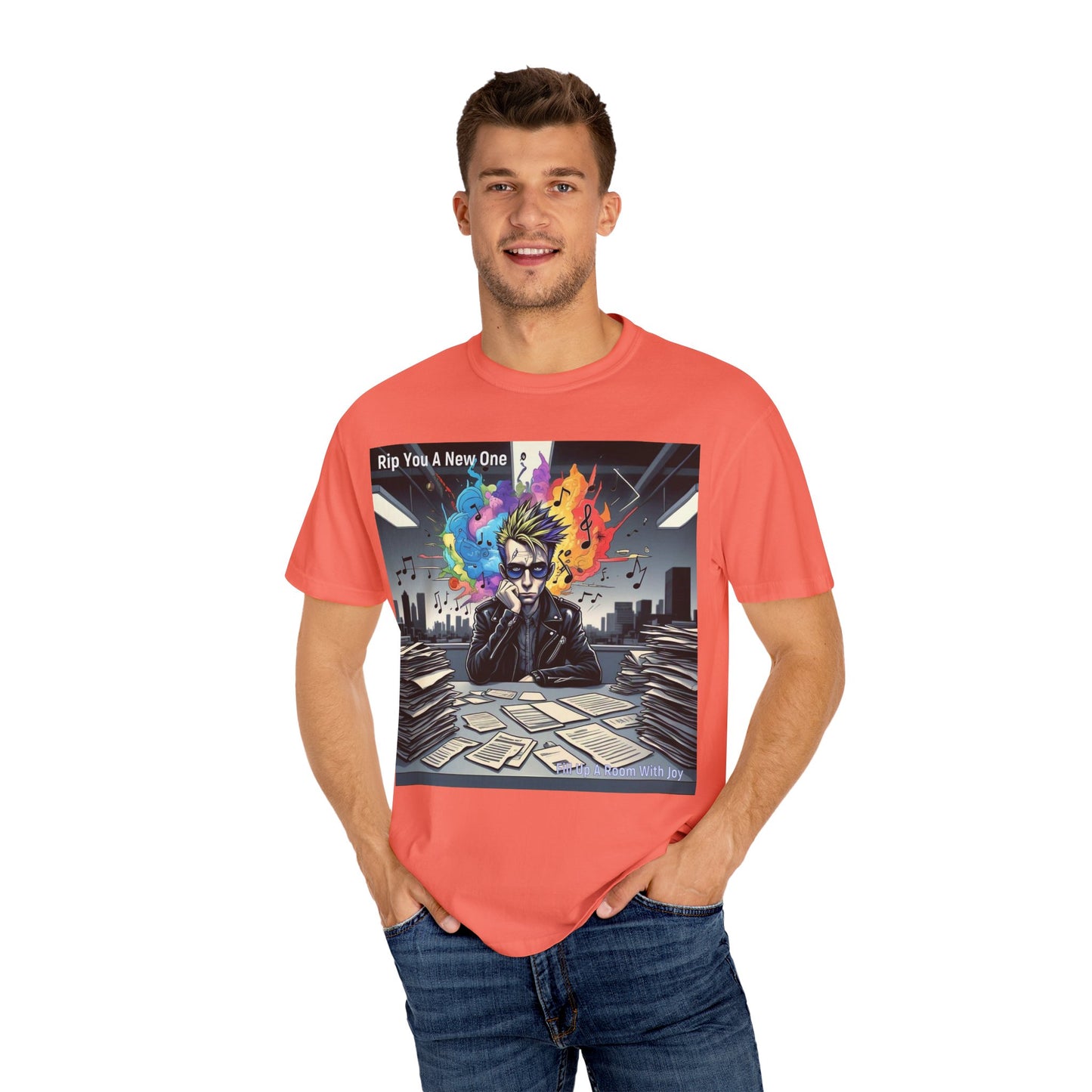 Colorful Creative T-Shirt - Rip You A New One Graphic Tee, Unisex Design for Artists, Music Lovers, Gift for Holidays, Casual Wear