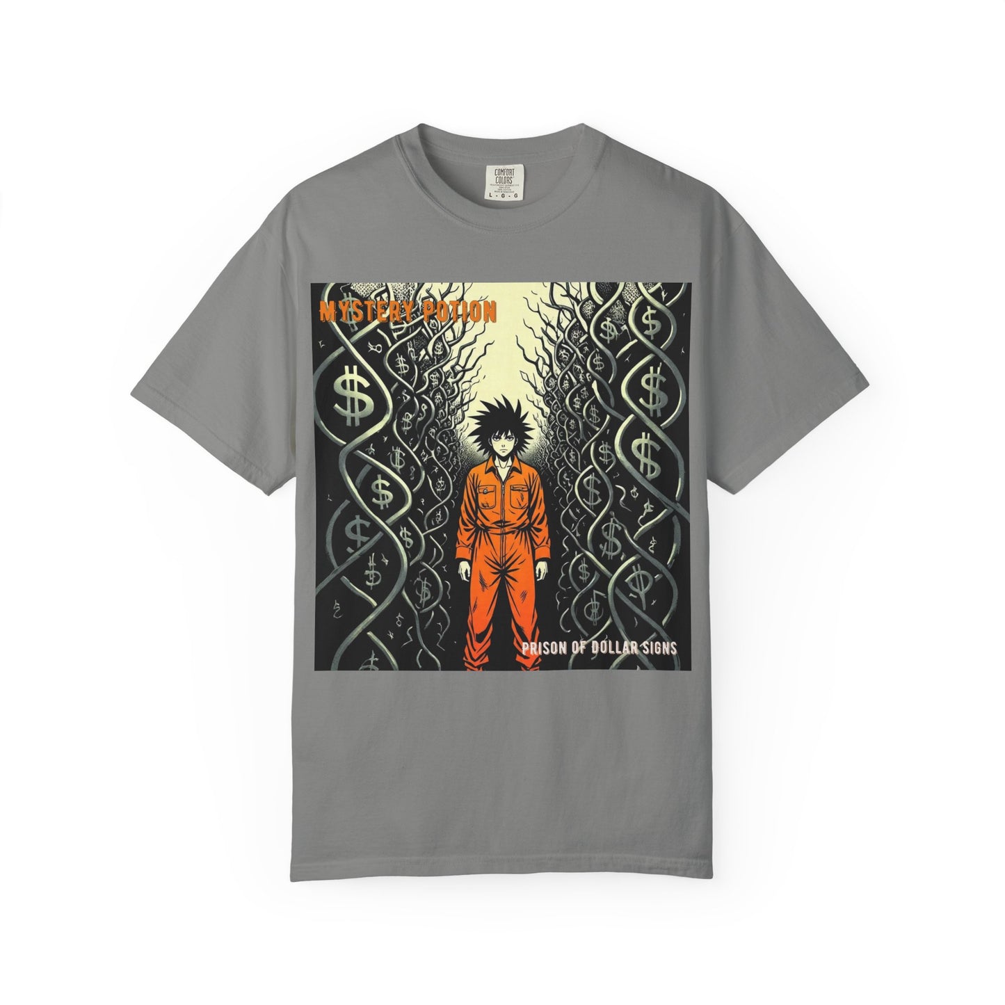 'Prison of Dollar Signs' by GOAT of Goth, Street Art Inspired Unisex T-Shirt, Cool Graphic Tee, Casual Wear, Hip Hop Fashion, Gift for Art Lovers, Unique Style