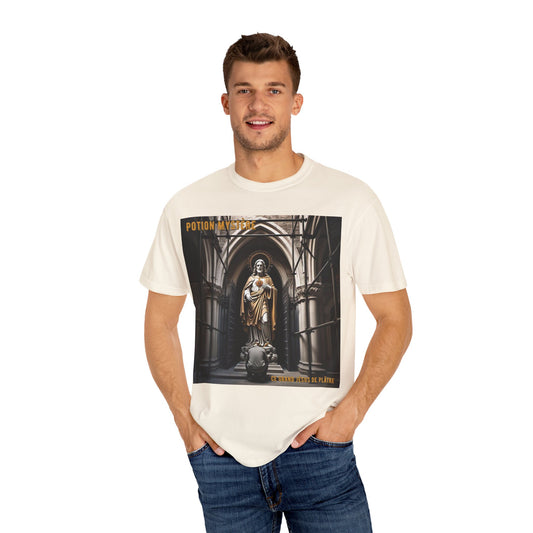 Mystical Potion Jesus Statue T-Shirt - Unisex, Relaxed Fit, Perfect for Festivals, Gifts, Everyday Wear, Unique Art Design