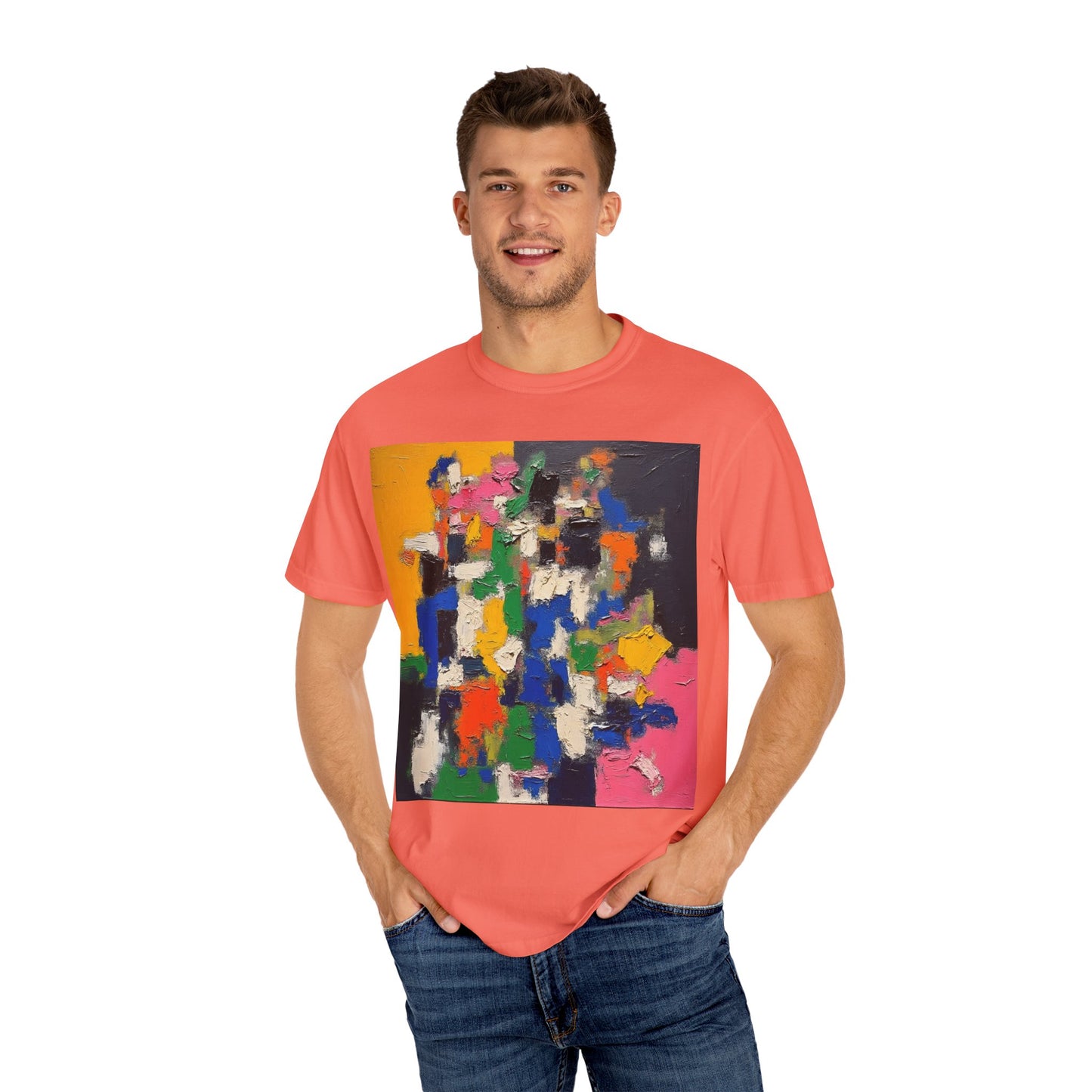 Vibrant Abstract Art Unisex T-Shirt, Colorful Graphic Tee, Casual Wear, Trendy Gift for Art Lovers, Perfect for Summer Festivals