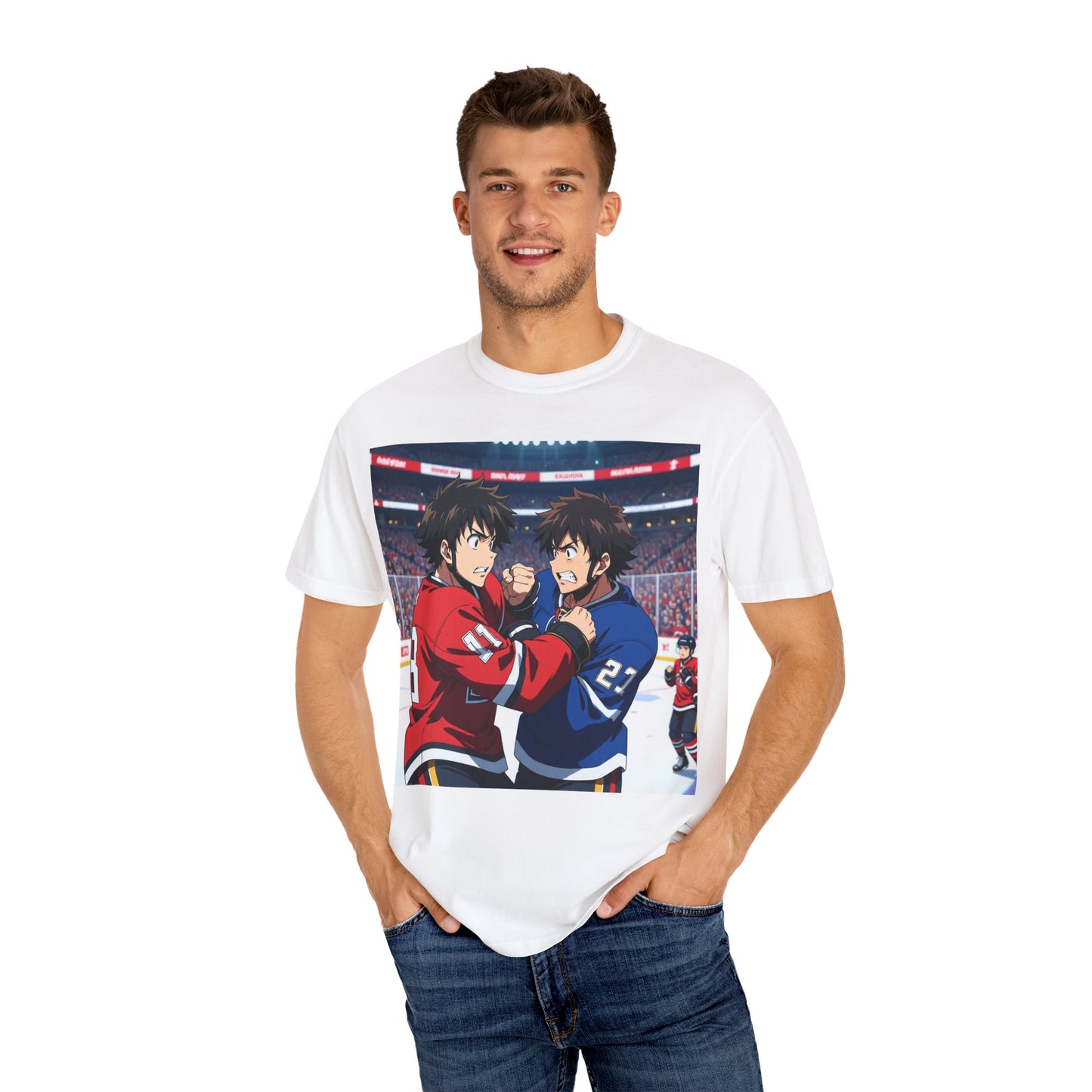 Hockey Fight T-Shirt | Unisex Vintage Graphic Tee | Perfect for Gamers | Gift for Fans | Casual Wear | Anime Rivalry Streetwear