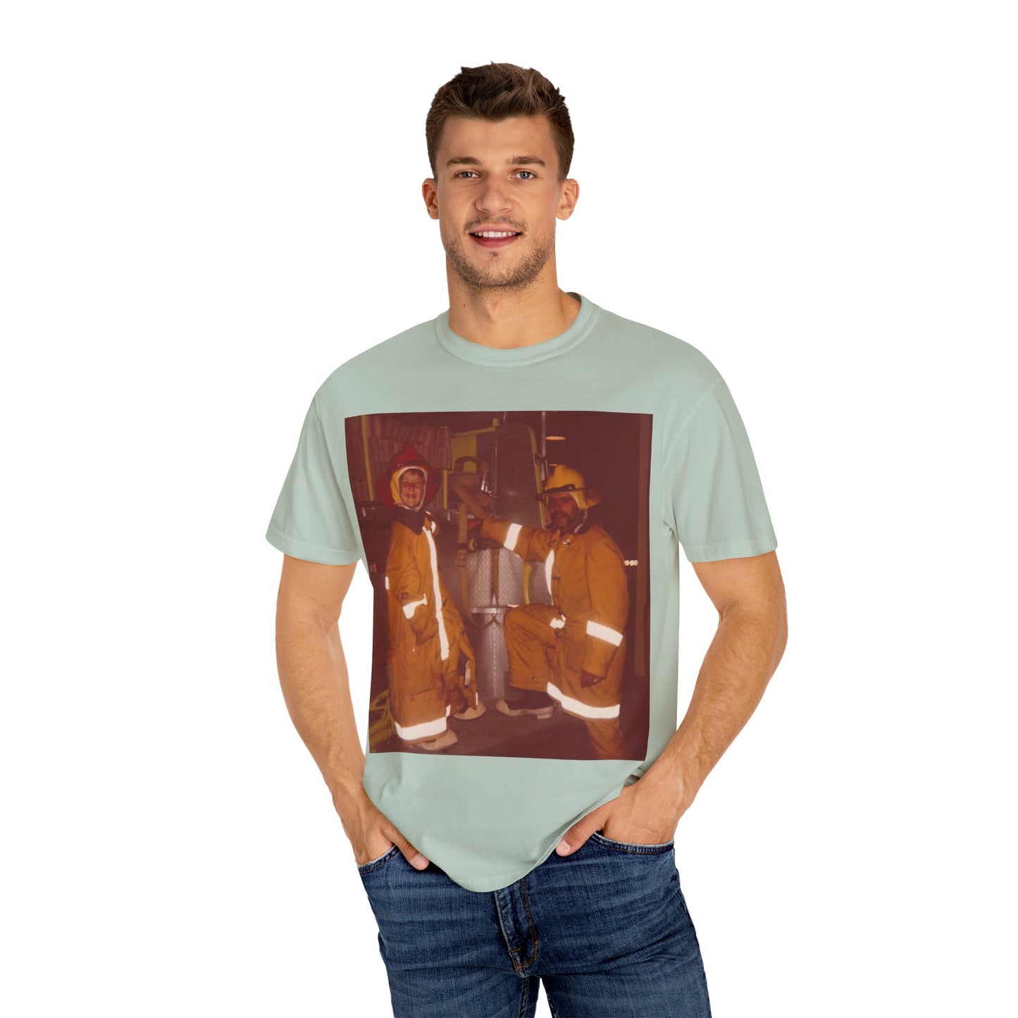 Vintage Firefighter T-Shirt, Unisex Garment-Dyed Tee, Retro Fire Rescue Shirt, Firefighter Gifts, Hero Tribute Apparel