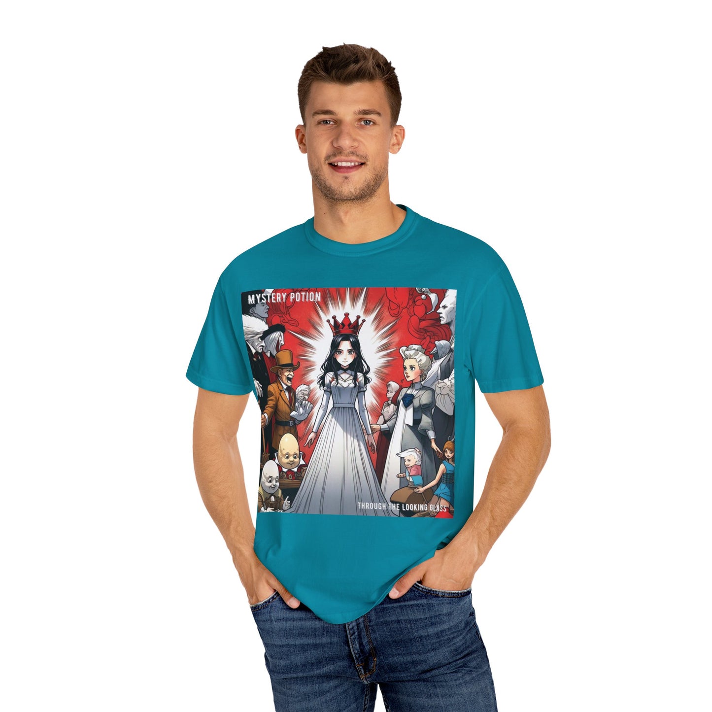 Mystery Potion's Alice In Wonderland Graphic Unisex T-shirt | Cool Casual Wear, Gift for Fans, Art Lovers, Anime Style Merch, Unique Everyday Tee