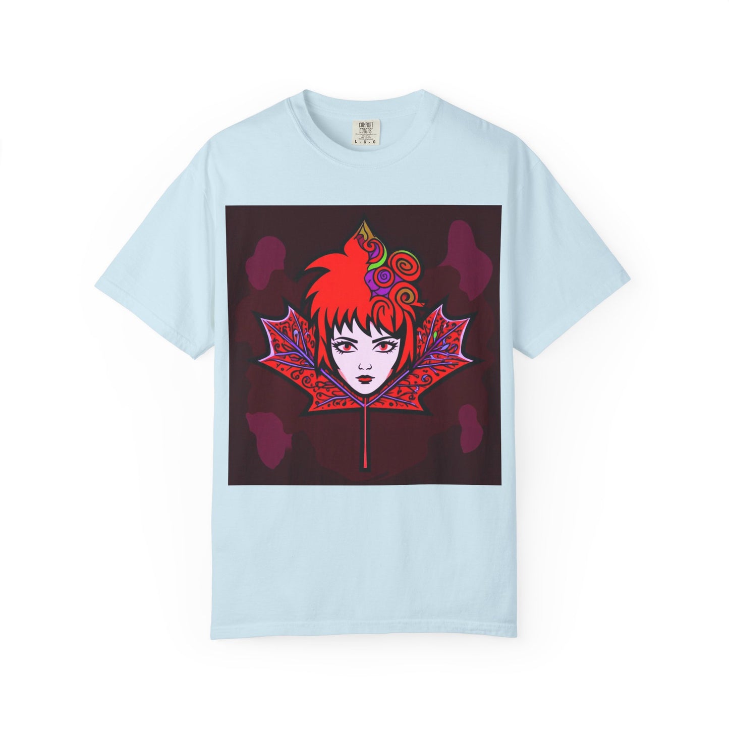 Emily The Maple Leaf Vibrant Art T-Shirt, Bohemian Graphic Tee, Unique Artwear, Gift for Art Lovers, Festival Clothing, Unisex Fashion, Canadian Patriots