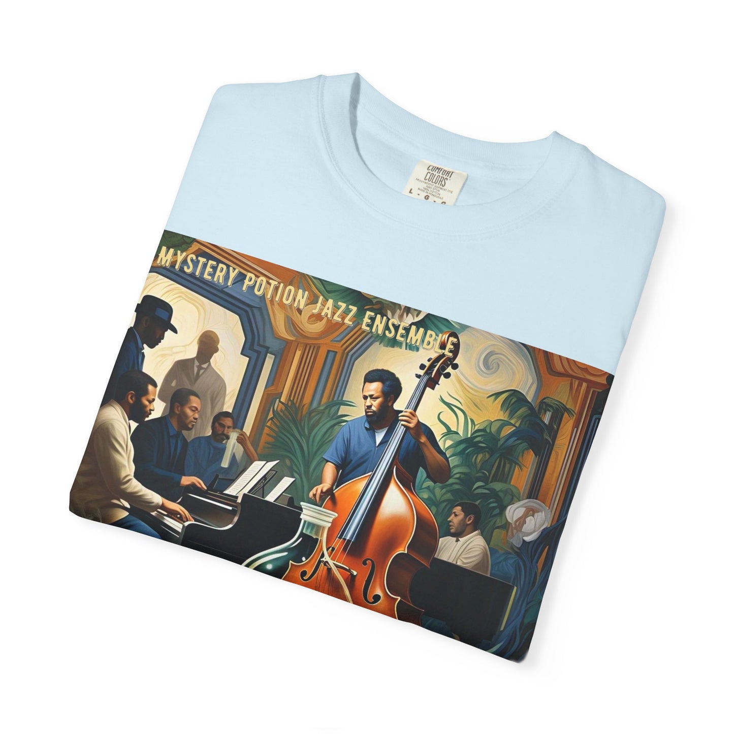 Mystery Potion Jazz Ensemble T-shirt | Unisex Music Lover Tee, Gift for Jazz Fans, Vintage Style Shirt, Casual Wear, Unique Music Apparel