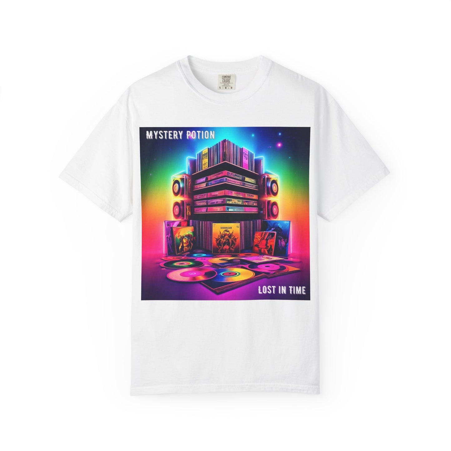 Lost In Time Vintage Vibe T-Shirt - Mystery Potion Graphic Tee, Unisex Casual Wear, Retro Music Lovers, Festival Apparel, Gift Idea