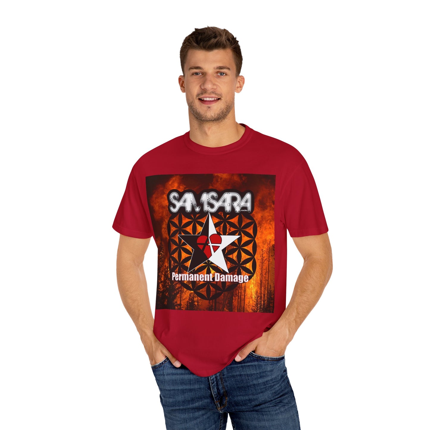 'Permanent Damage' by Samsara, Bold Graphic T-Shirt, Music Festival Gear, Unisex Casual Tee, Unique Gift for Friends, Statement Apparel, Concert Outfit