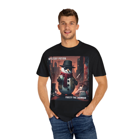 Frosty The Snowman by Mystery Potion, Parody T-Shirt | Unisex Holiday Tee, Winter Decoration, Gift for Christmas, Cozy Casual Style, Fun Snowman Design
