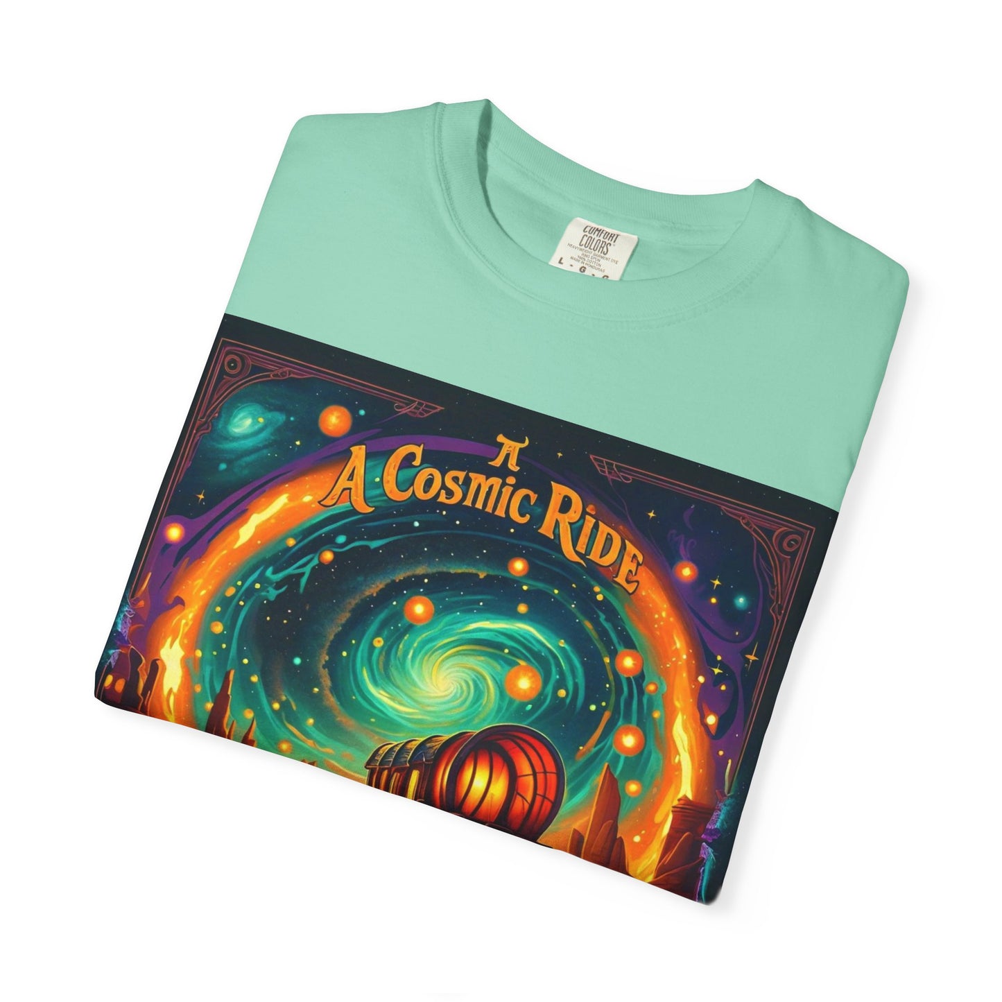 A Cosmic Ride by Mystery Potion T-Shirt, Unisex Graphic Tee, Country Western Festival Wear, Bohemian Style, Gift for Dreamers, Mystical Art Shirt