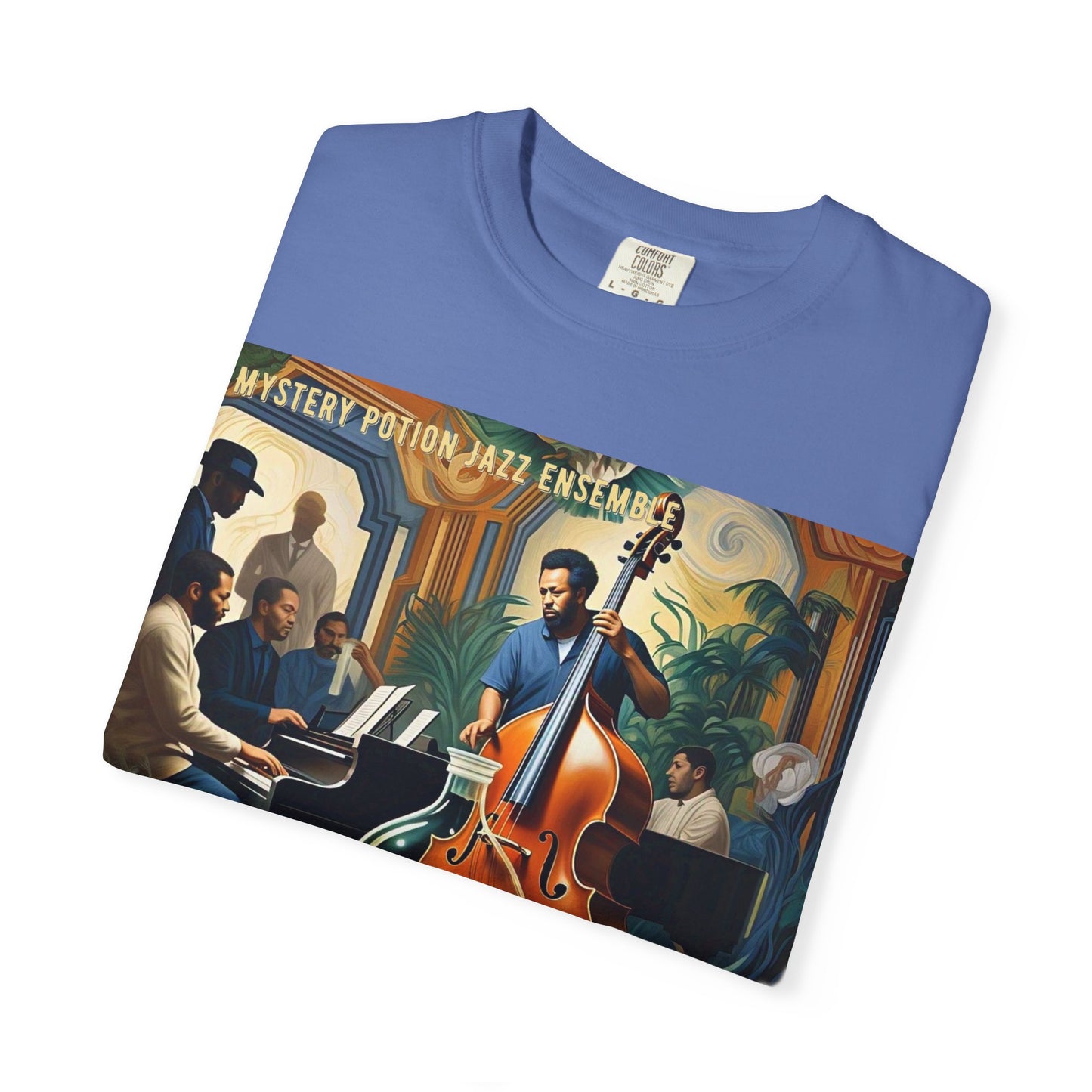 Mystery Potion Jazz Ensemble T-shirt | Unisex Music Lover Tee, Gift for Jazz Fans, Vintage Style Shirt, Casual Wear, Unique Music Apparel