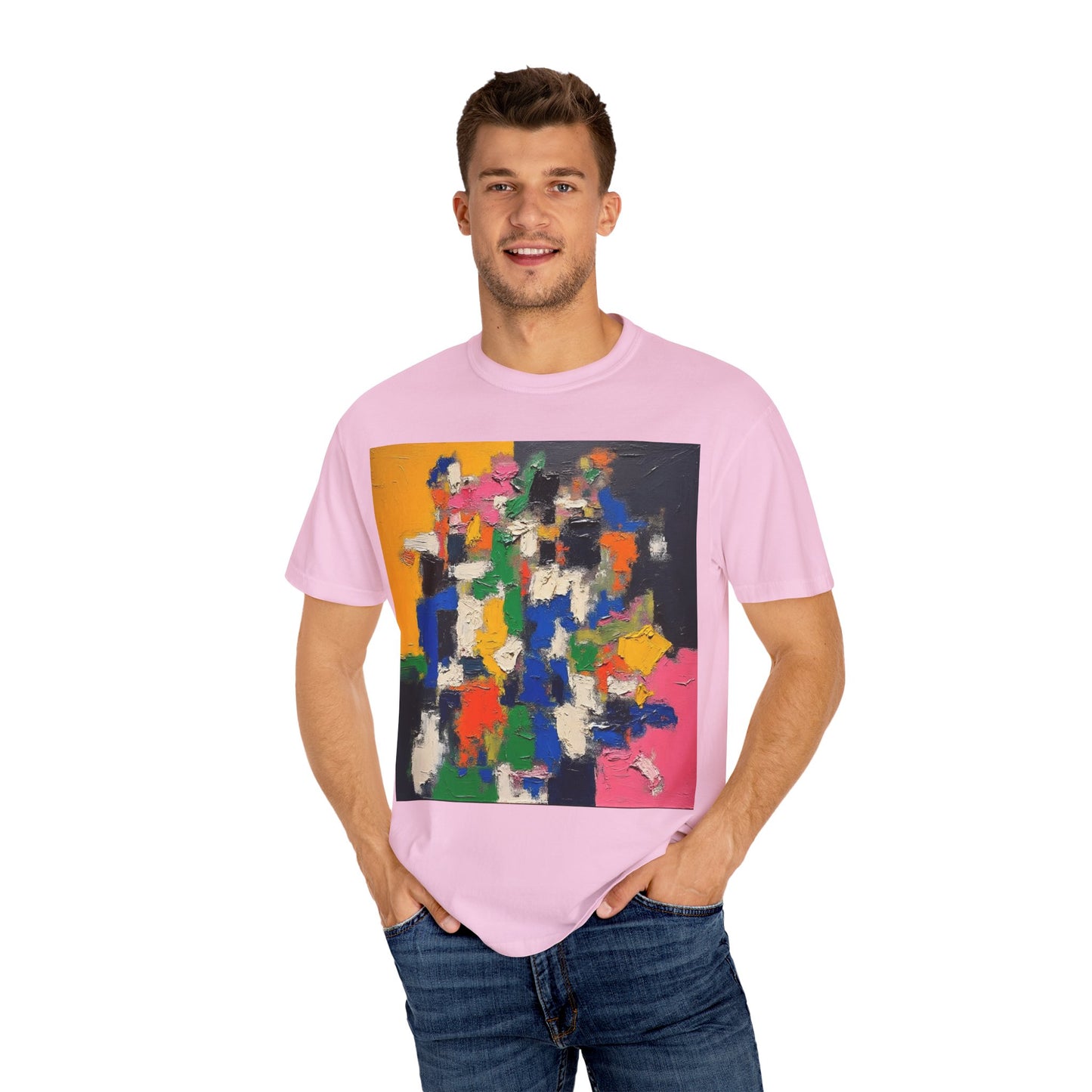 Vibrant Abstract Art Unisex T-Shirt, Colorful Graphic Tee, Casual Wear, Trendy Gift for Art Lovers, Perfect for Summer Festivals