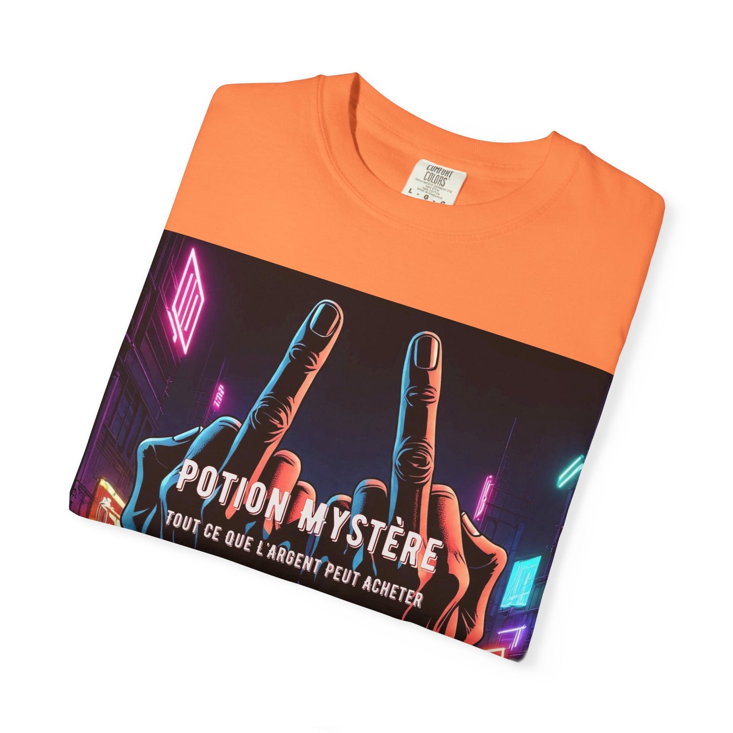 'Tout Ce Que L'Argent Peut Acheter' par Potion Mystère, Two Fingers Up Unisex T-Shirt with Artistic Graphic Design, Casual Wear, Streetwear Style, Gift for Art Lovers, Unique Graphic Tee, [...]