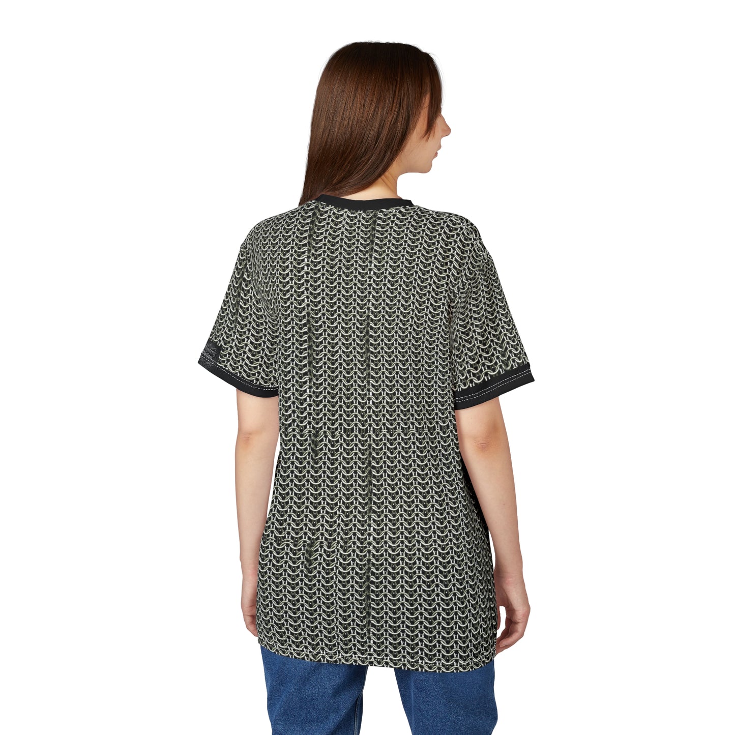 Chain Mail Style Unisex Cut & Sew Tee | Trendy Casual Wear, Unique Graphic Tee, Gift for Him/Her, Everyday Comfort, Perfect for Festivals