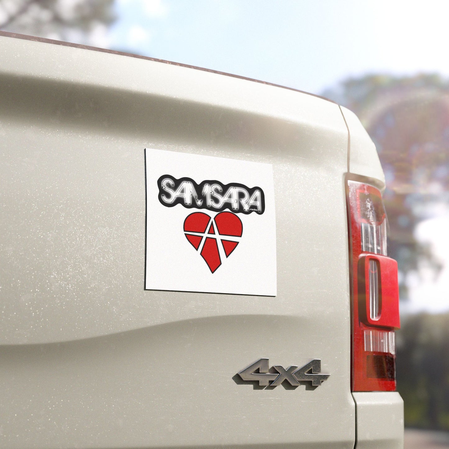 'Samsara Rocks Anarchy Heart Logo' Car Magnets, Auto Decor, Unique Gifts, Retro Style Magnets, Car Accessories, Love Symbols, Perfect for Road Trips