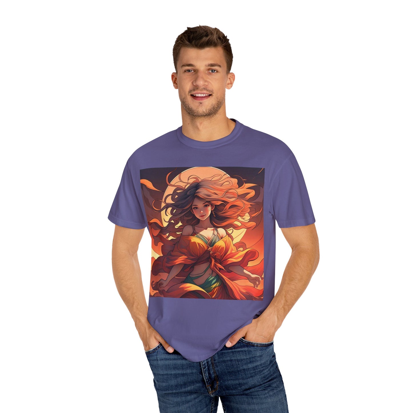 Mystical Autumn Goddess T-shirt, Enchanted Graphic Tee, Boho Style Apparel, Art Inspired Top, Unique Gift for Her, Festival Fashion