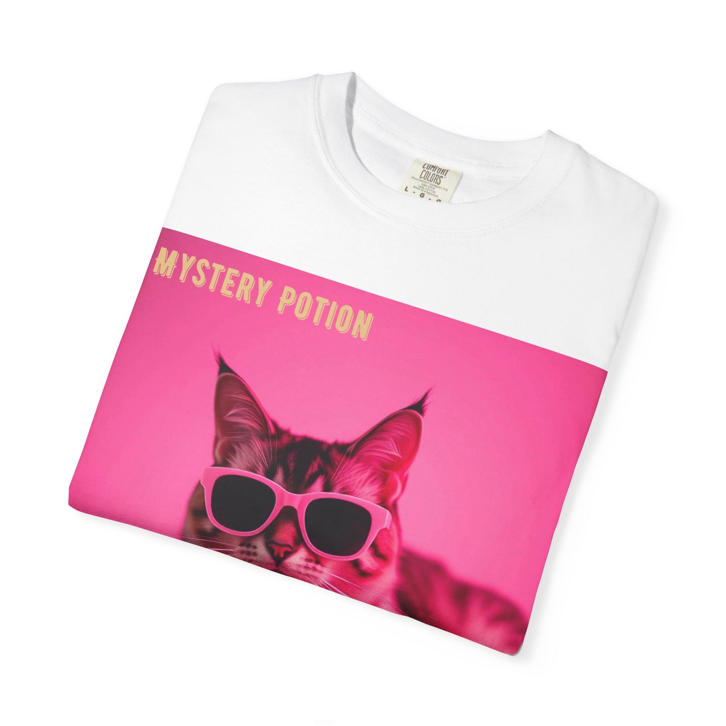 'Girl With An Attitude' by Mystery Potion, Cool Cat T-shirt, Fun Cat Tee, Gift for Cat Lovers, Casual Wear, Unique Fashion Statement, Attitude T-shirt