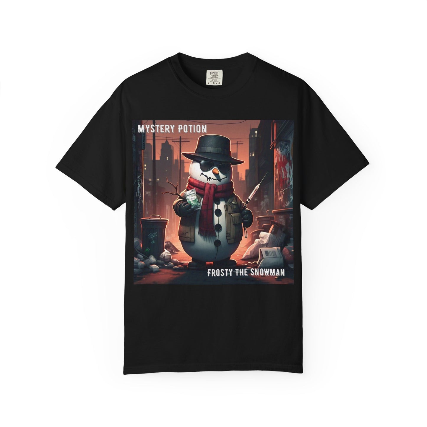 Frosty The Snowman by Mystery Potion, Parody T-Shirt | Unisex Holiday Tee, Winter Decoration, Gift for Christmas, Cozy Casual Style, Fun Snowman Design