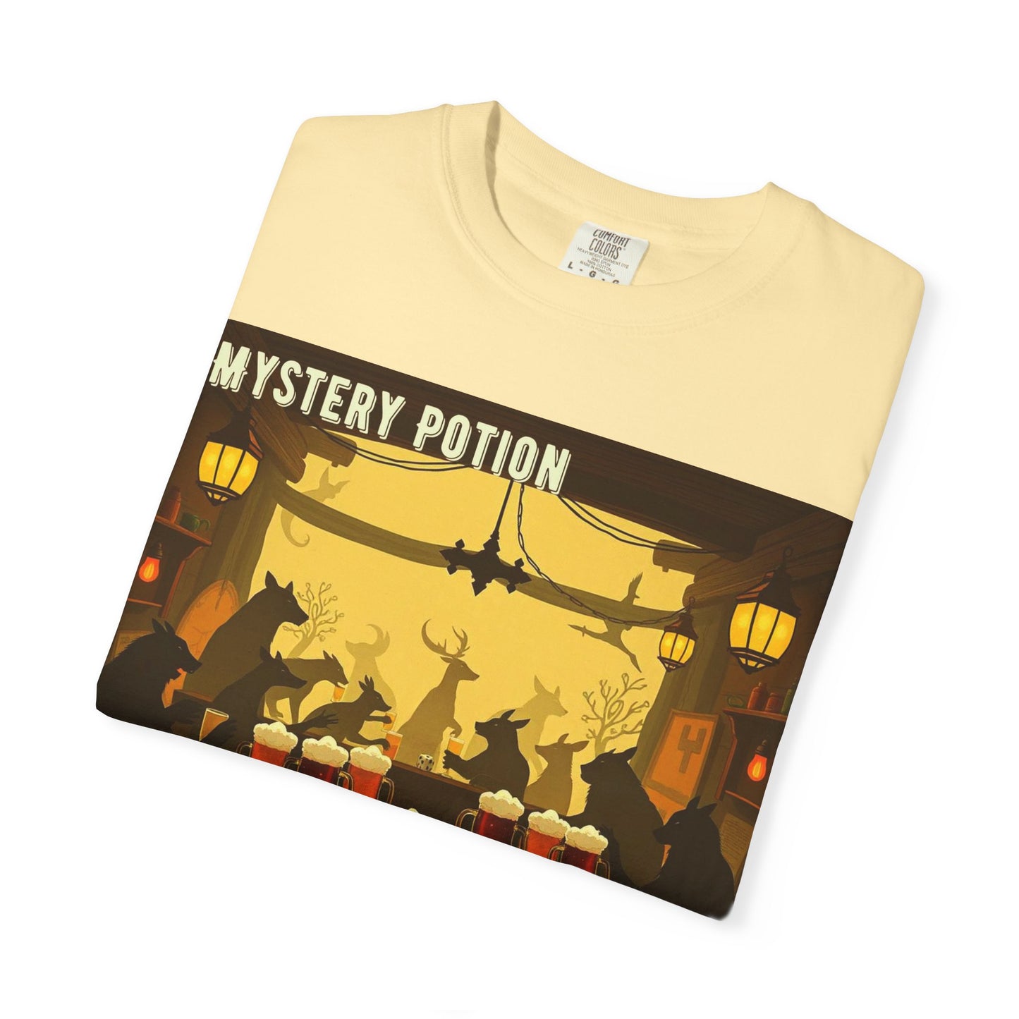 'When We Are In The Tavern' by Mystery Potion, Party T-Shirt, Unisex Garment-Dyed Tee for Tavern Lovers, Fun Drinking Wear, Retro Bar Apparel, Unique Gift for Celebrations