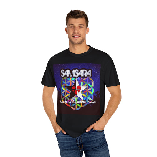 Sounds Of Absolute Power by Samsara Vibrant Graphic T-Shirt for Nature Lovers, Unisex Tee, Festival Wear, Gift for Music Enthusiasts, Bohemian Style Apparel