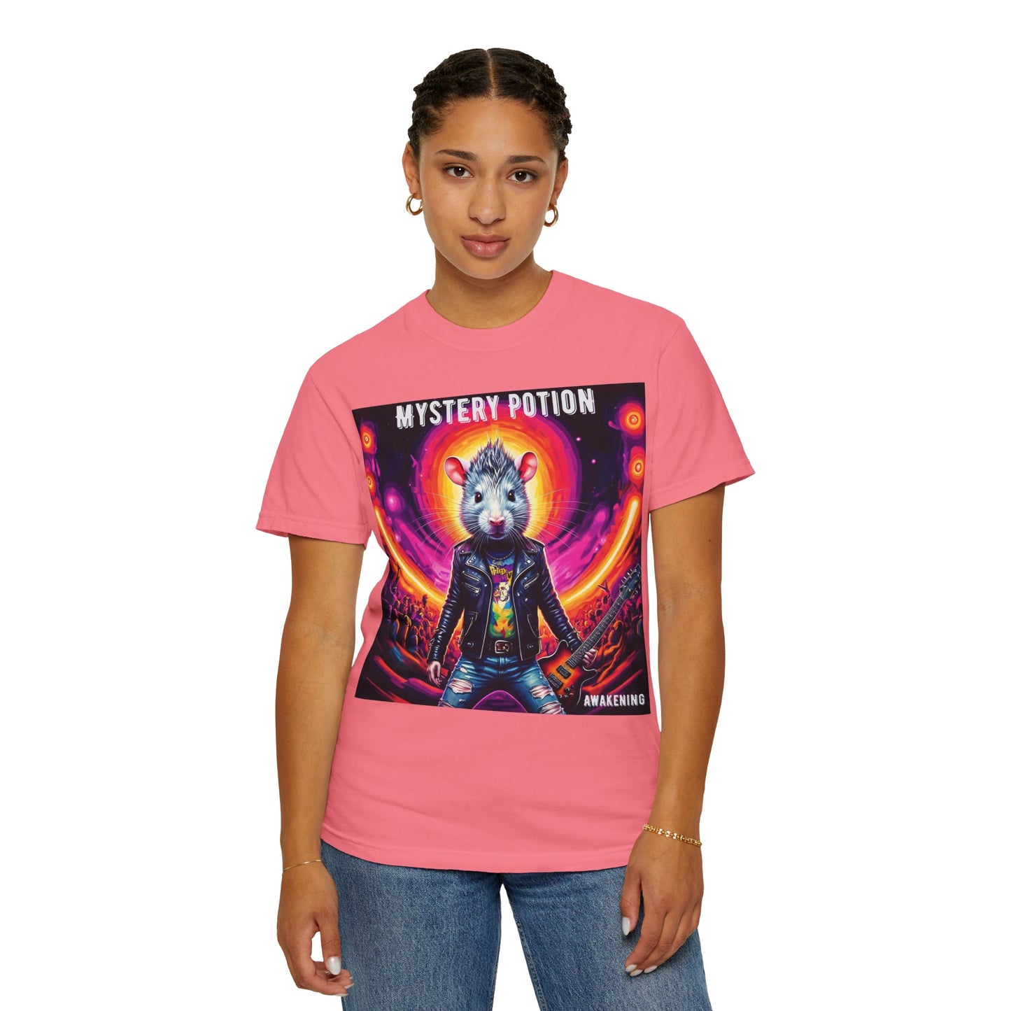 Mystical Hamster Graphic Tee | Unisex Edgy T-Shirt, Perfect for Festivals, Concerts, Gifts, Casual Wear, and Parties