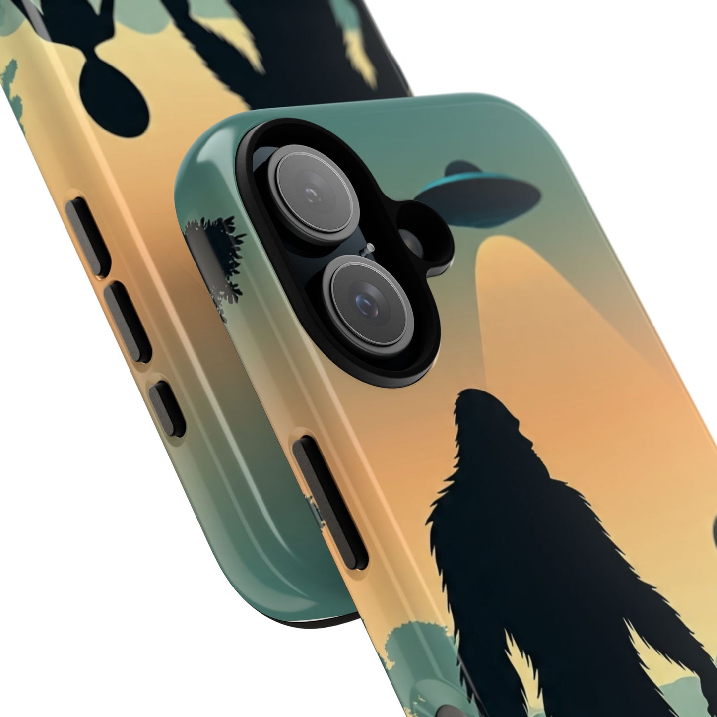 Bigfoot Alien Phone Case, Unique Tough Phone Cover, Gift for UFO Lovers, Geeky Phone Accessory, Adventure Phone Protector