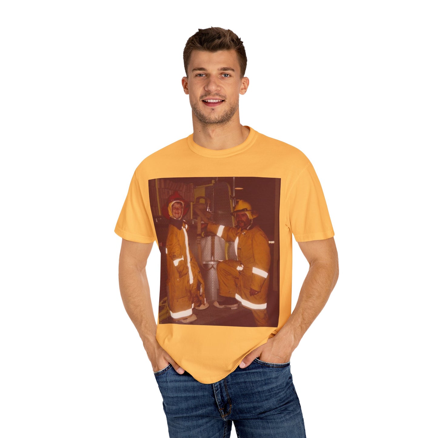 Vintage Firefighter T-Shirt, Unisex Garment-Dyed Tee, Retro Fire Rescue Shirt, Firefighter Gifts, Hero Tribute Apparel