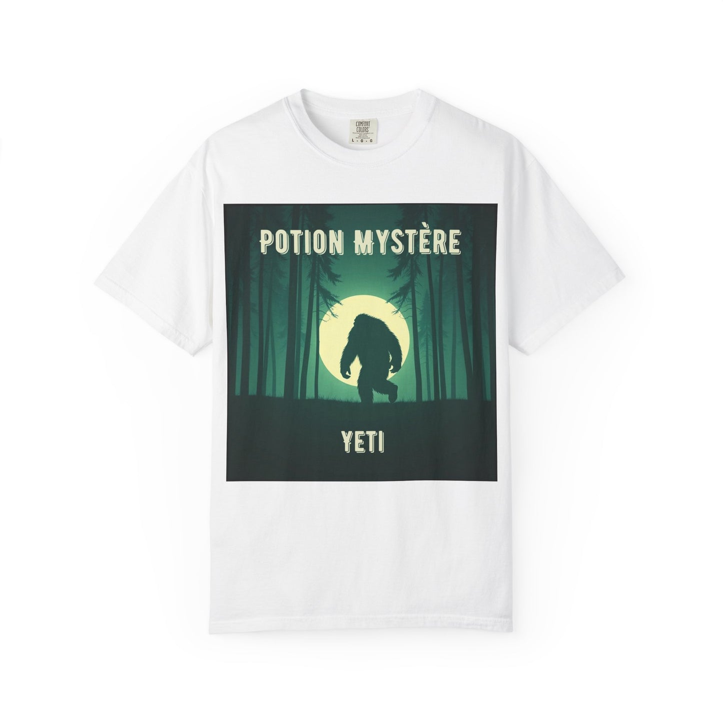 'Yeti' par Potion Mystère, Mysterious Yeti T-Shirt, Unisex Graphic Tee, Adventure Apparel, Gift for Explorers, Nature-Inspired Clothing for Sasquatch Lovers