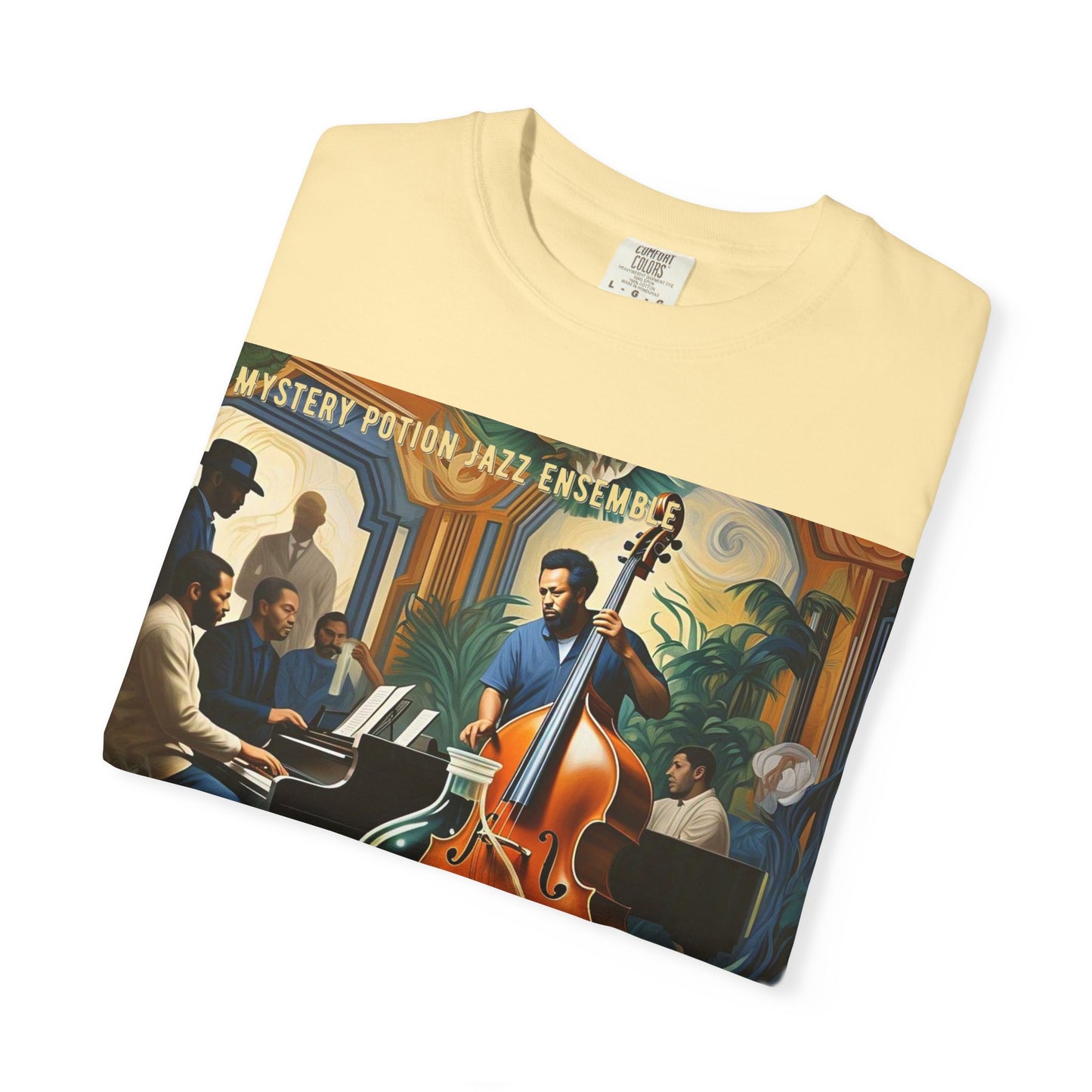 Mystery Potion Jazz Ensemble T-shirt | Unisex Music Lover Tee, Gift for Jazz Fans, Vintage Style Shirt, Casual Wear, Unique Music Apparel