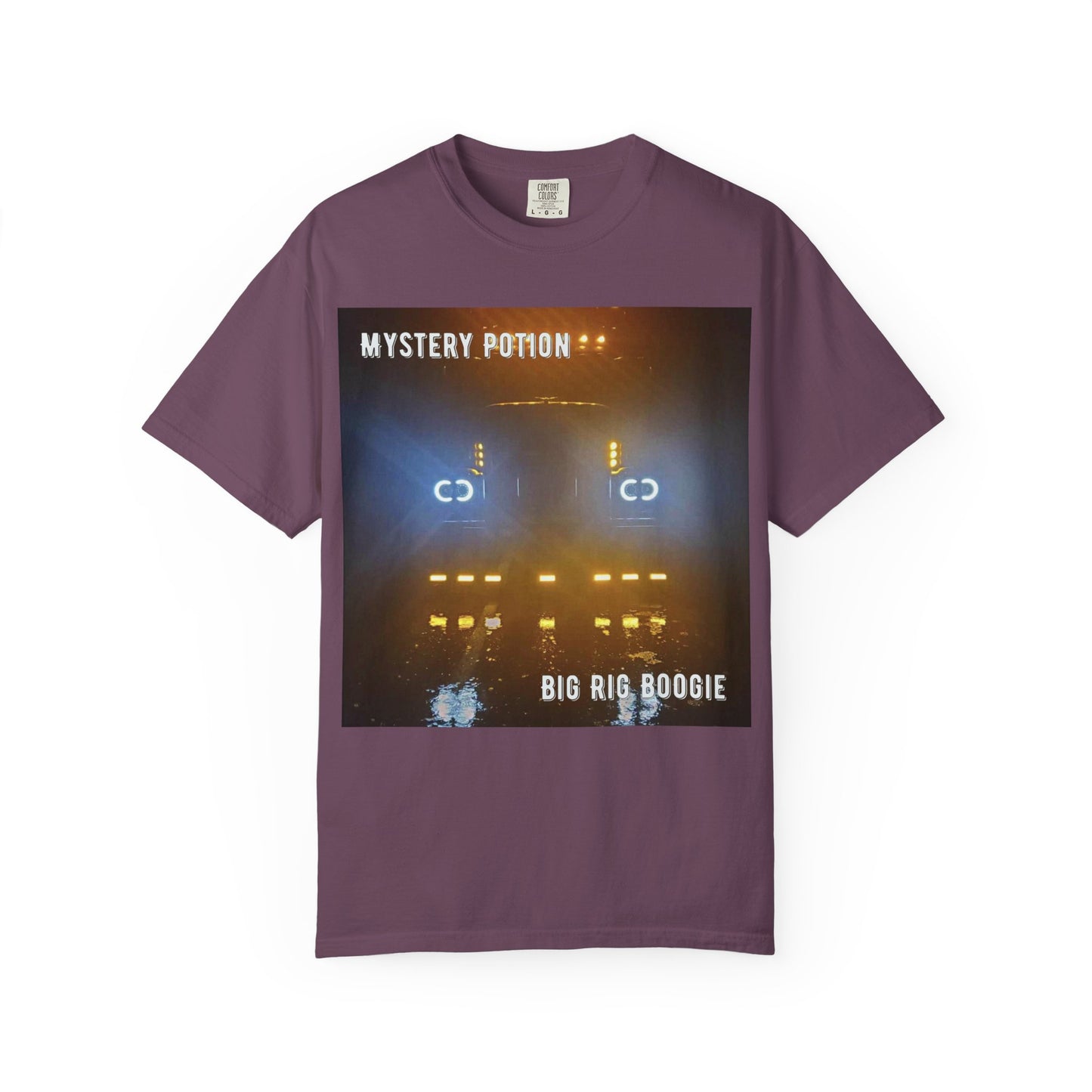 'Big Rig Boogie' by Mystery Potion Unisex Garment-Dyed T-Shirt | Unique Graphic Tee, Music Festival Shirt, Casual Wear, Gift for Friends, Unisex Style