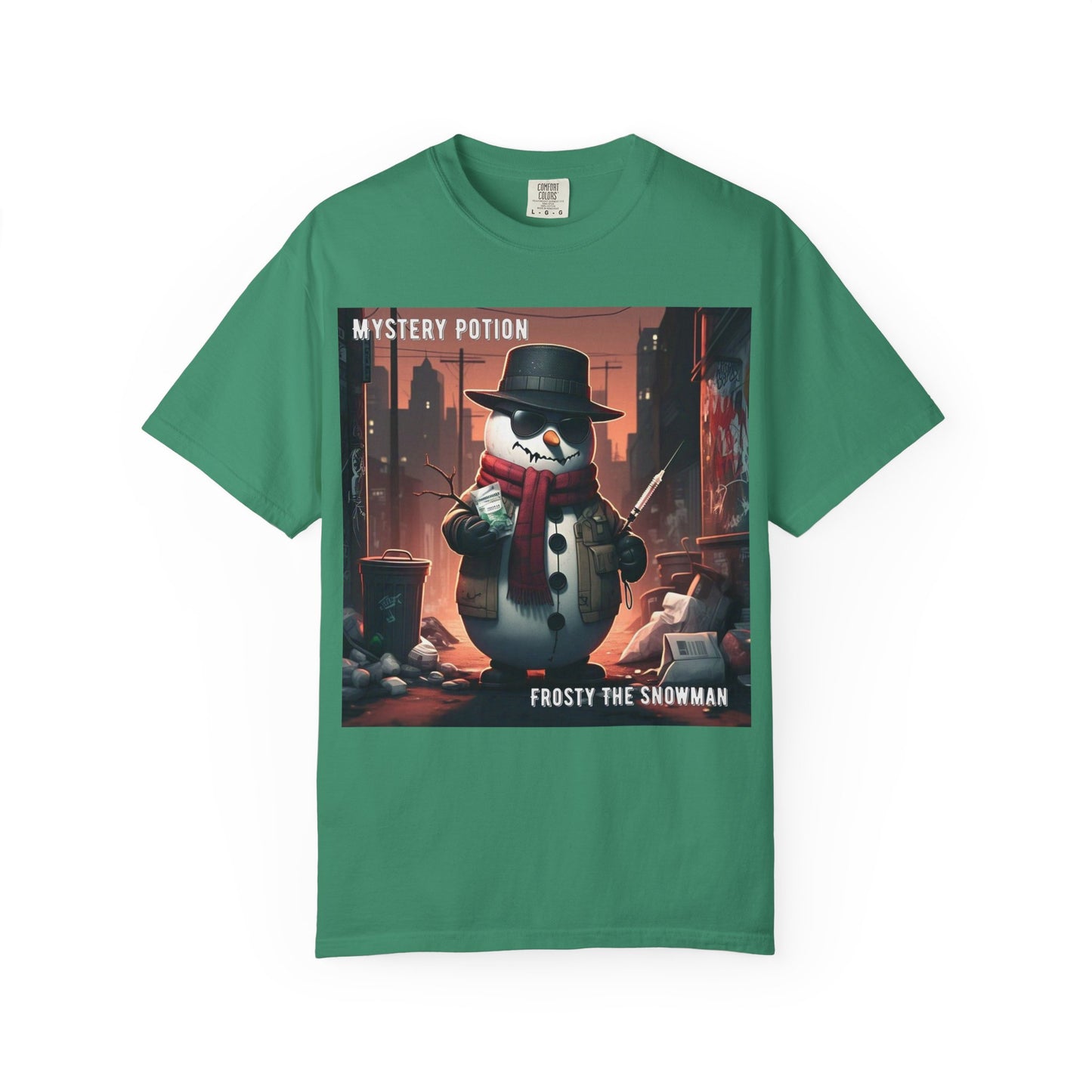 Frosty The Snowman by Mystery Potion, Parody T-Shirt | Unisex Holiday Tee, Winter Decoration, Gift for Christmas, Cozy Casual Style, Fun Snowman Design